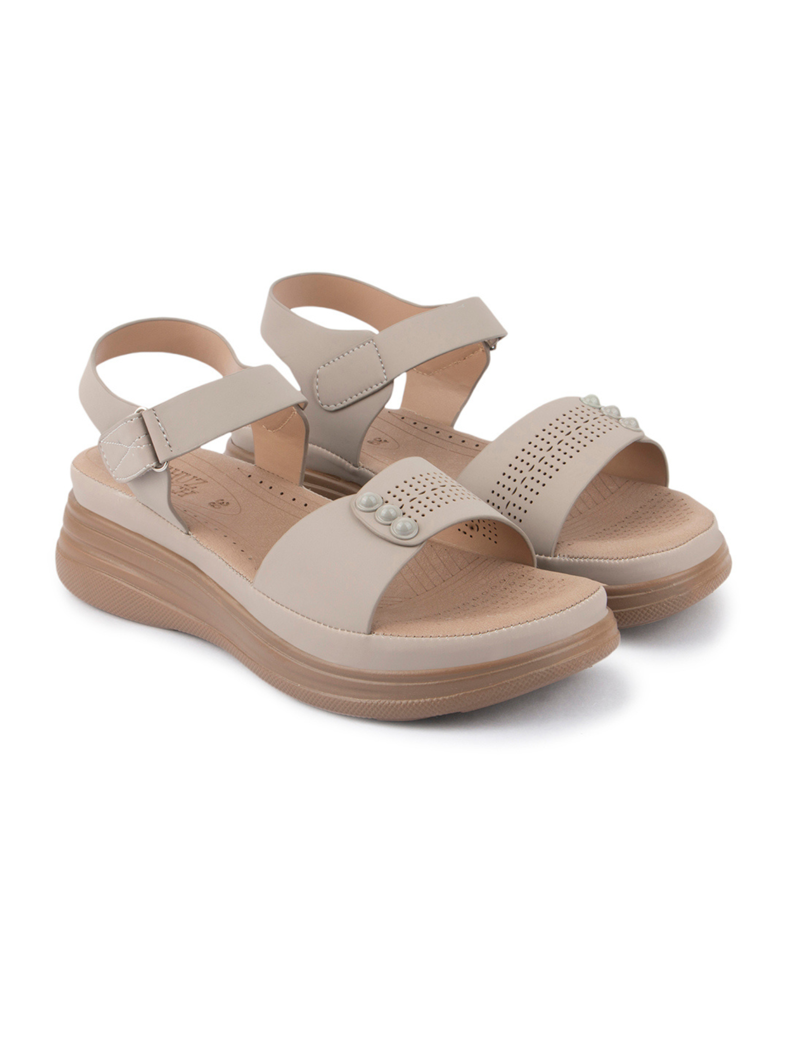Women Khaki Comfort Sandals