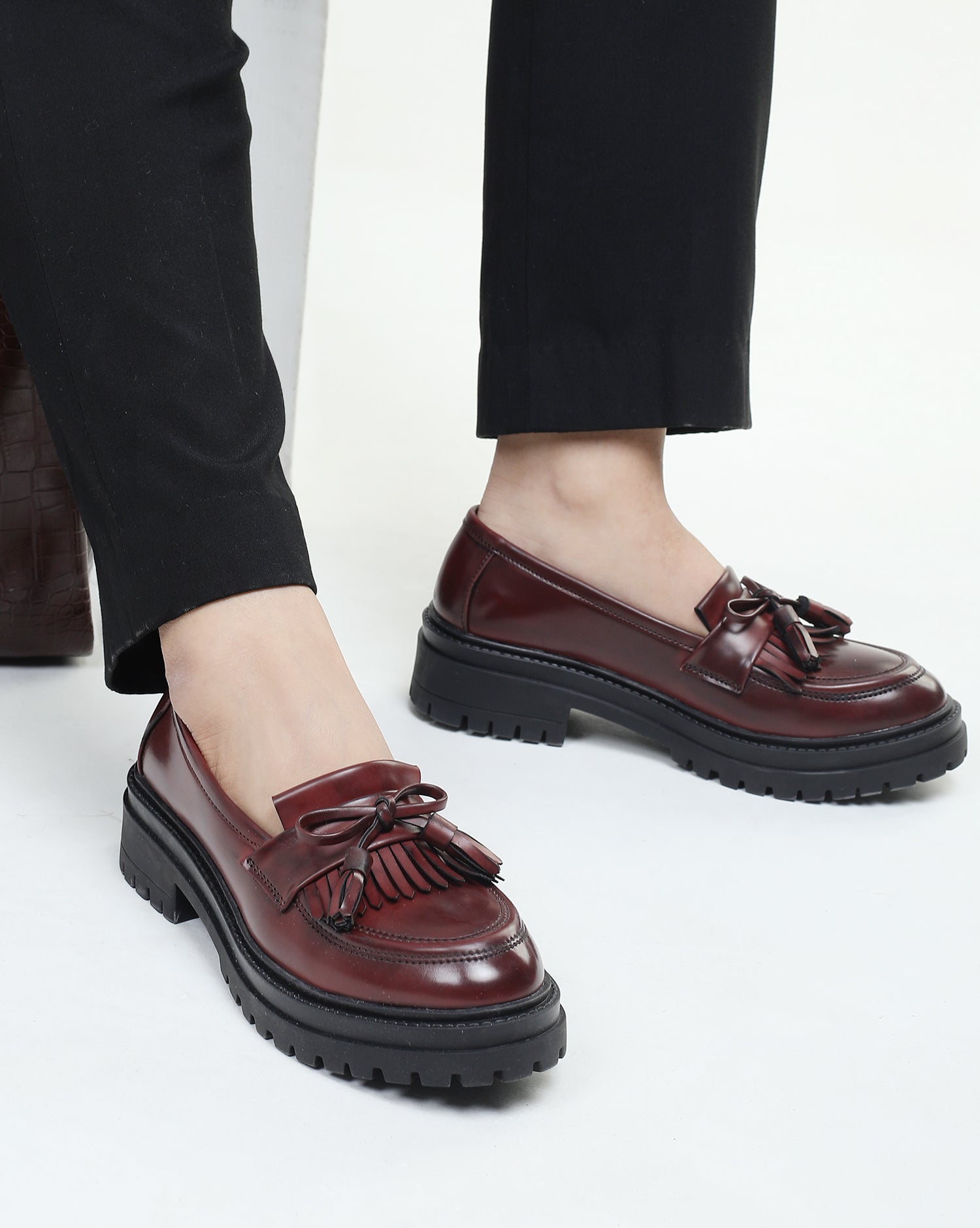 Women Heeled Tassel Loafers