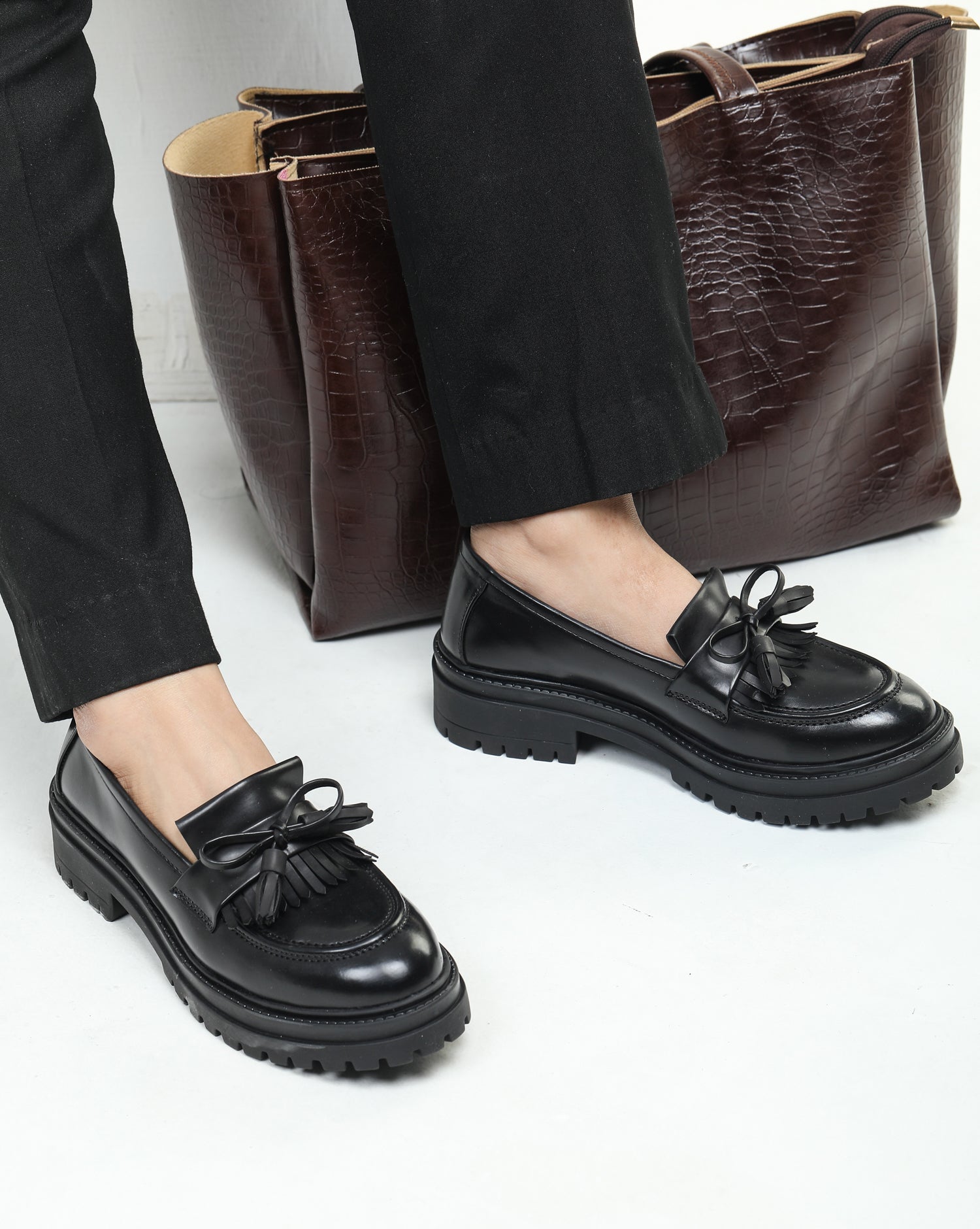 Women Heeled Tassel Loafers