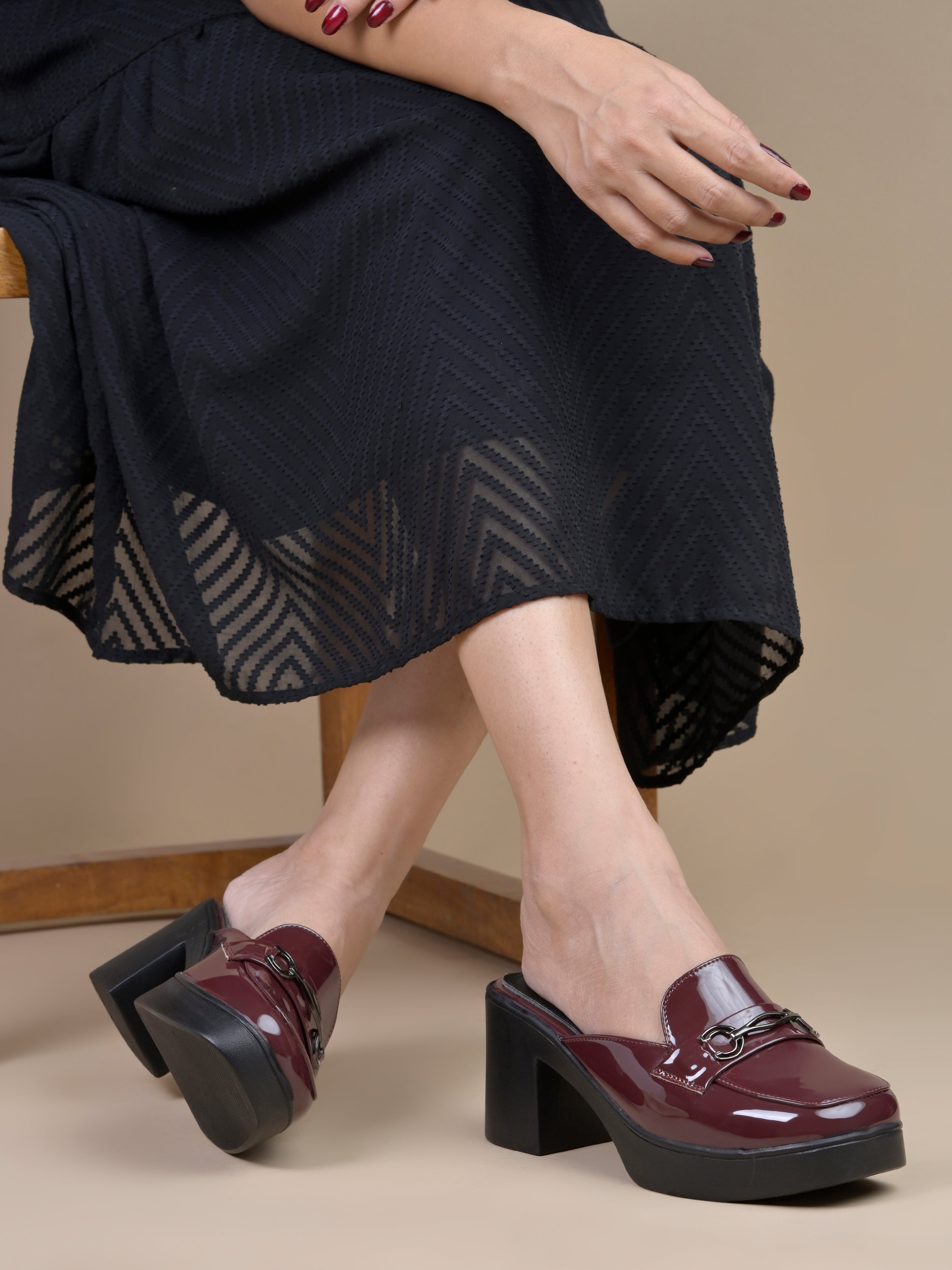 Women Platform Mules Heels