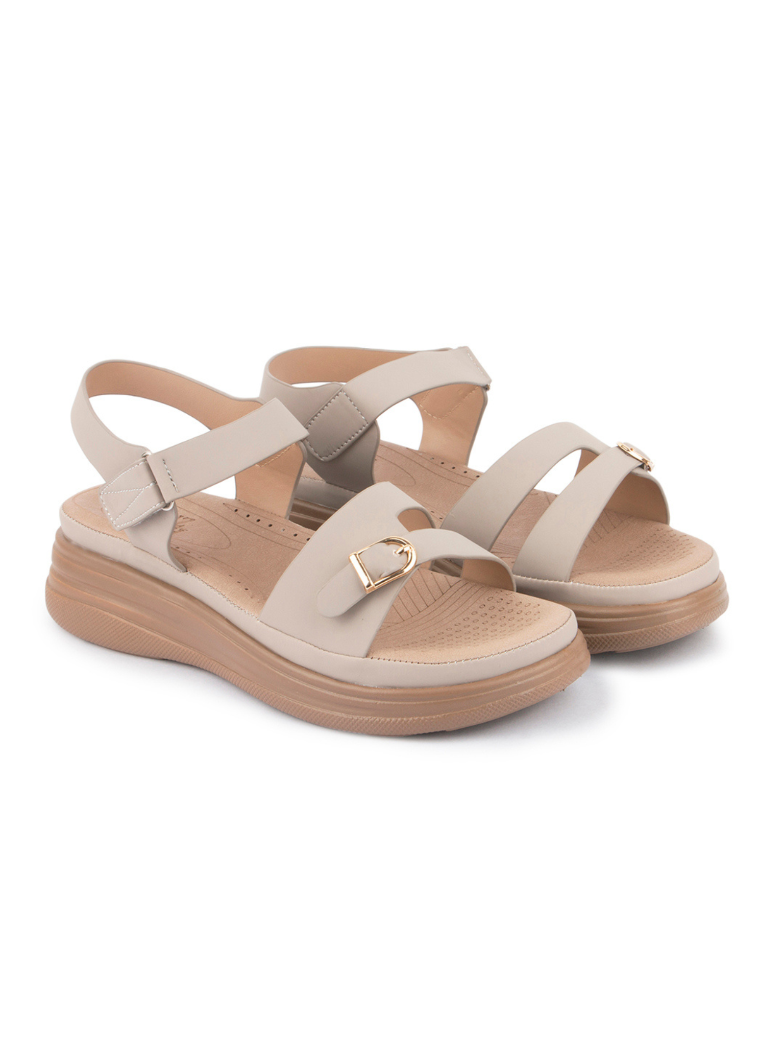 Women Khaki Comfort Sandals