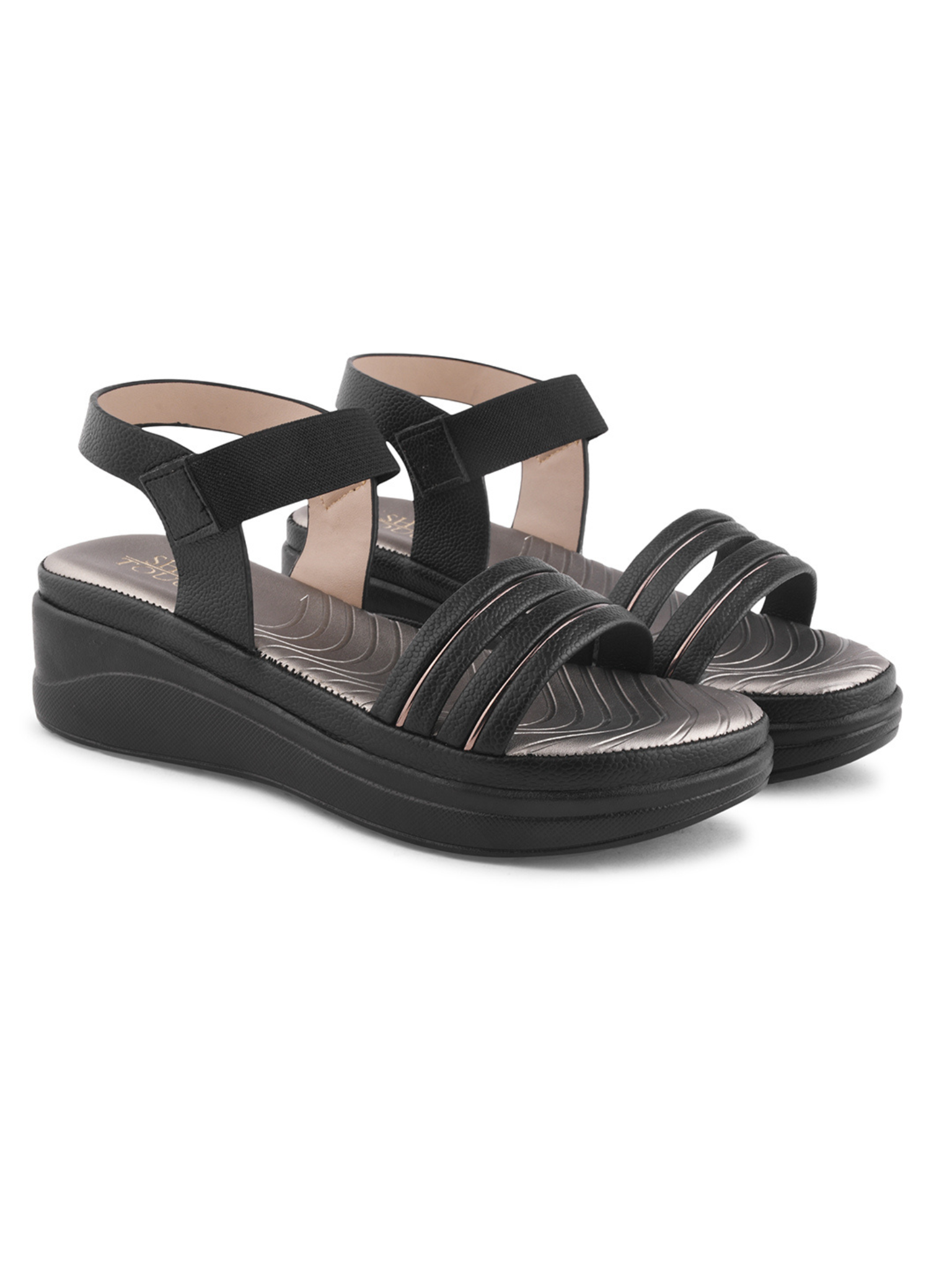 Women Textured White Comfort Sandals