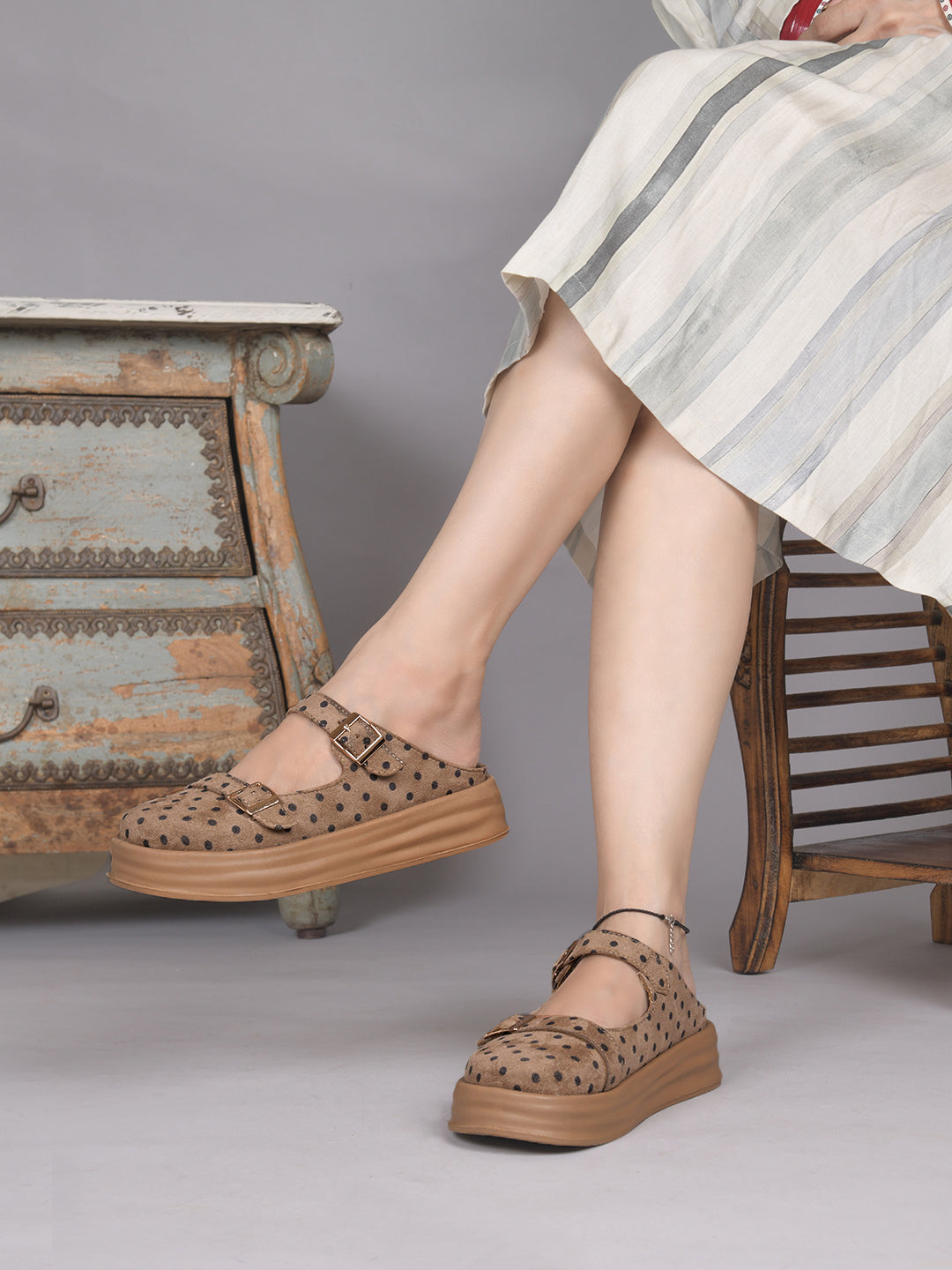 Polka Dot Platform Mary Jane Mules