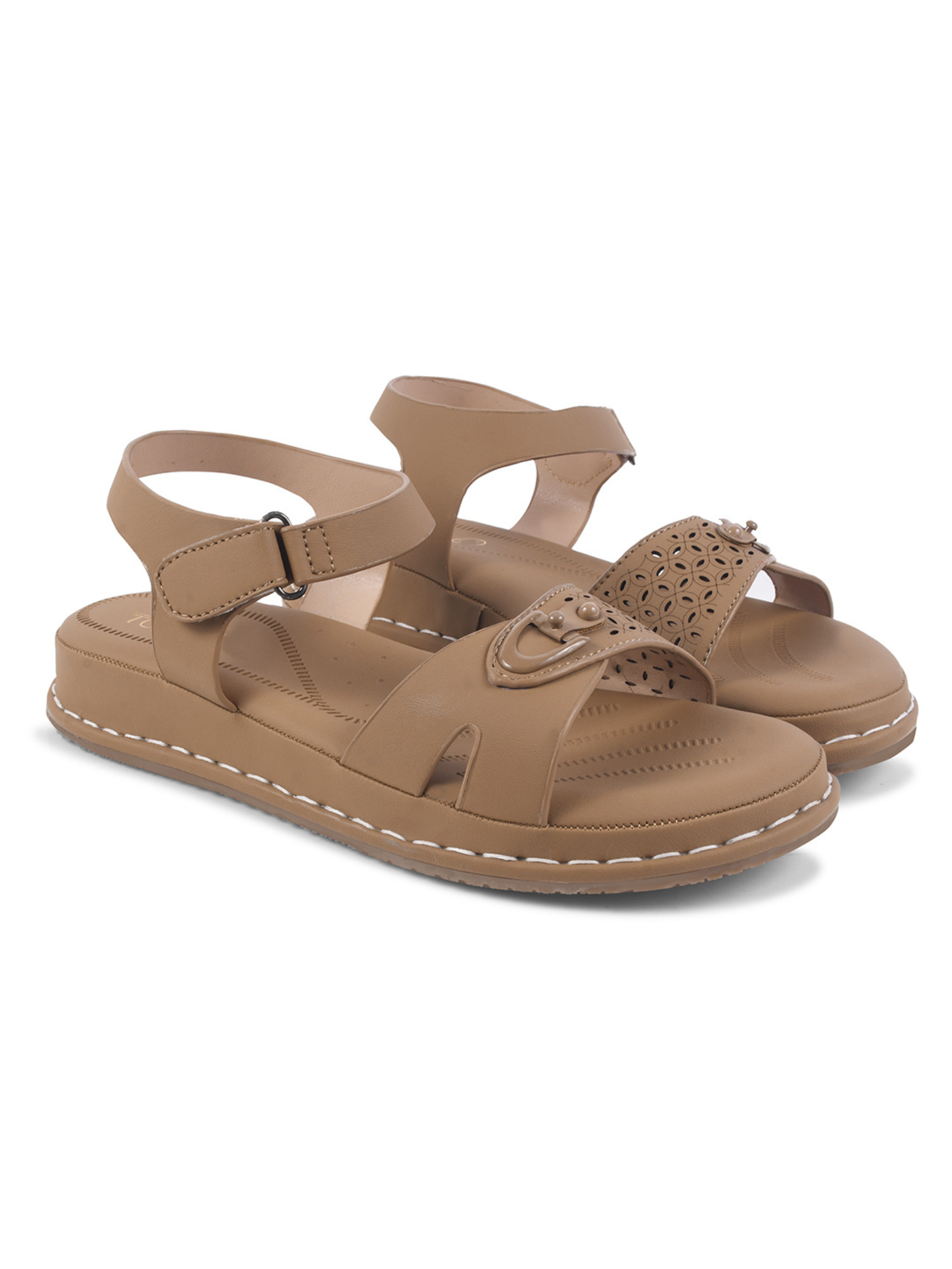 Women Beige Comfort Sandals