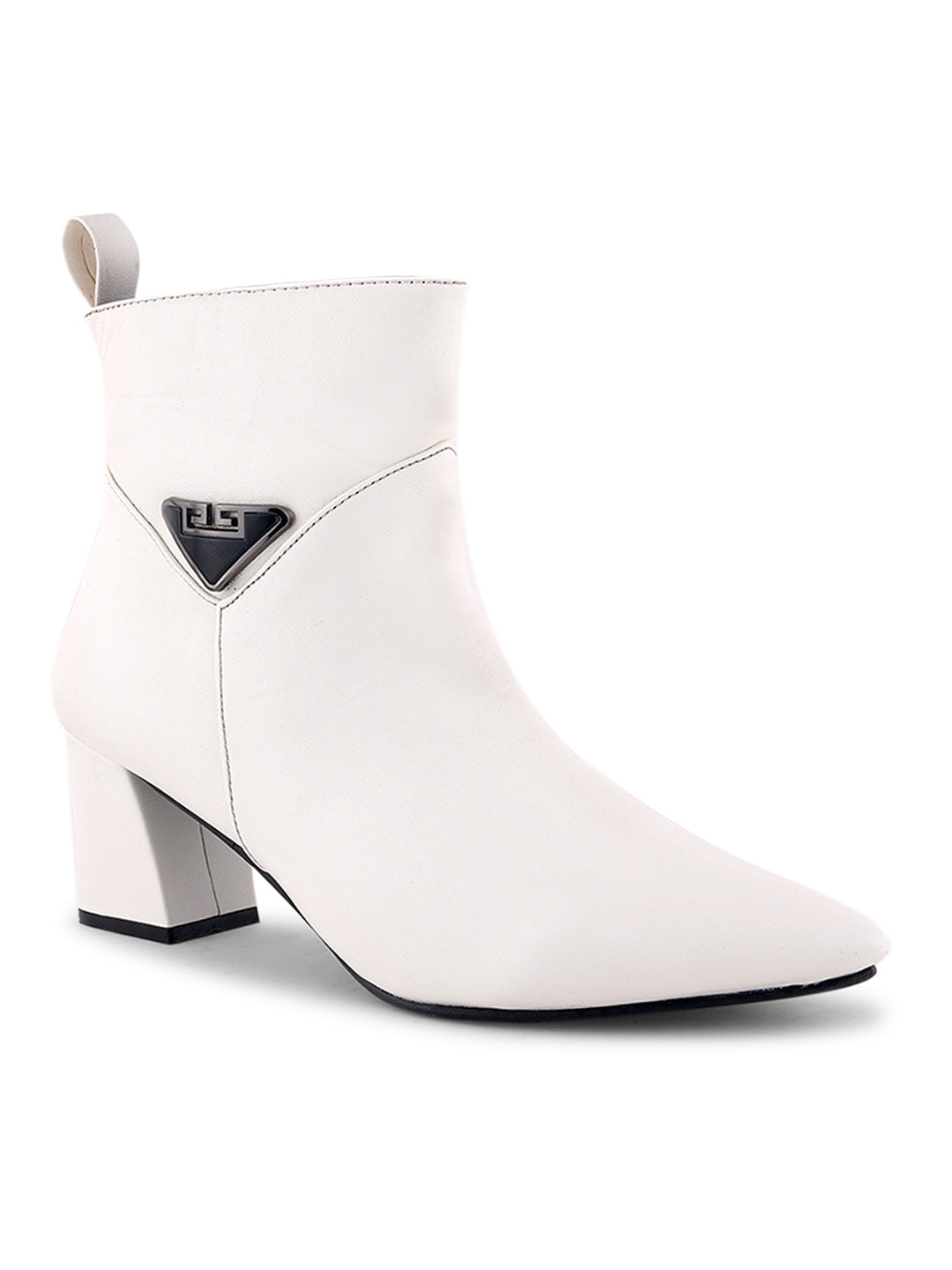 Chic Pointed Toe Block Heel Ankle Casual Boots
