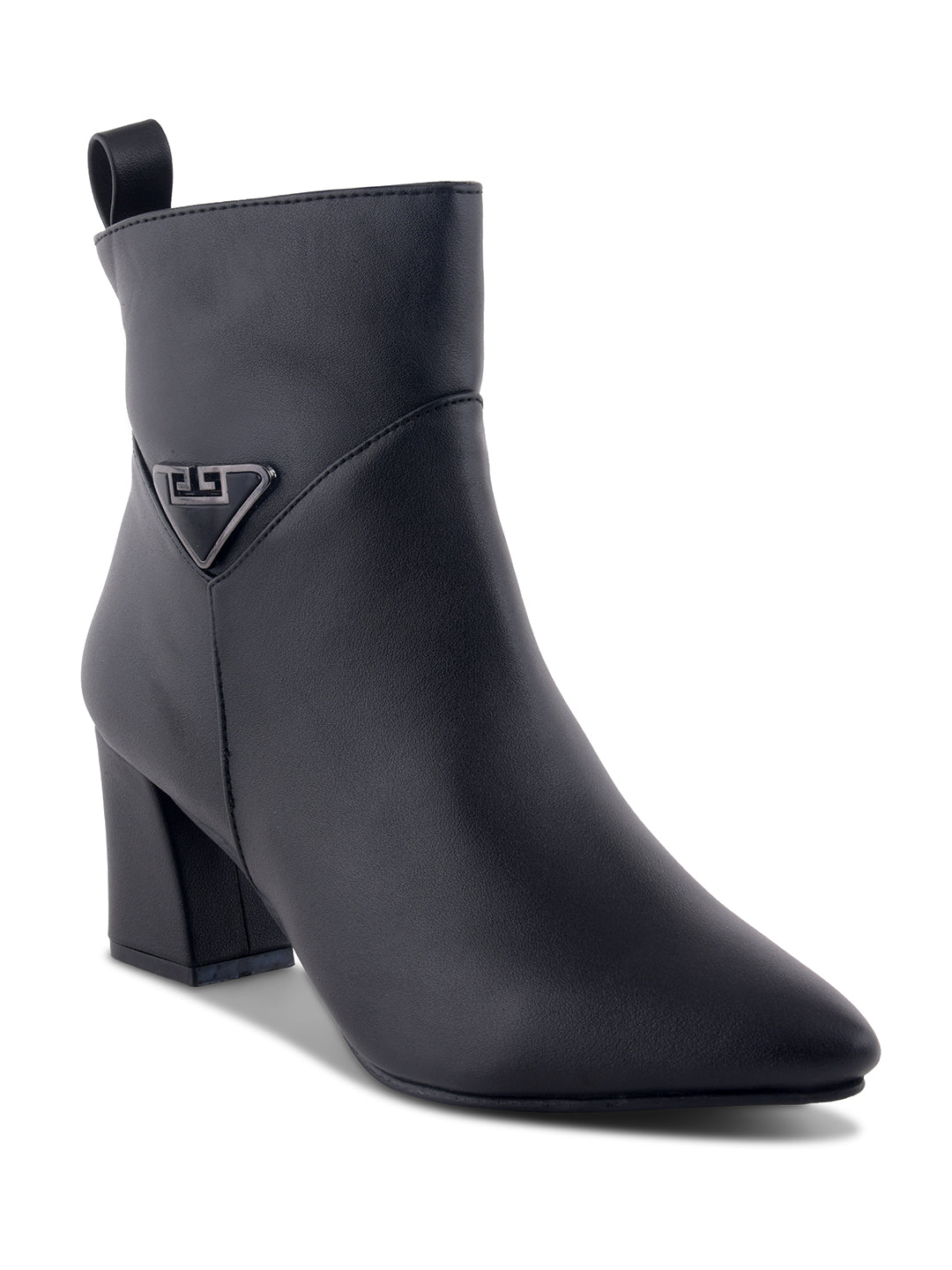 Chic Pointed Toe Block Heel Ankle Casual Boots