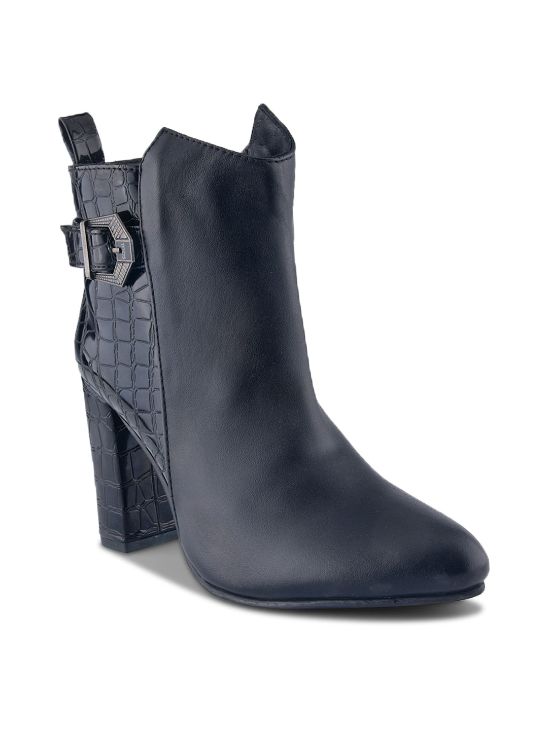 Women Croc-Textured Casual Boots
