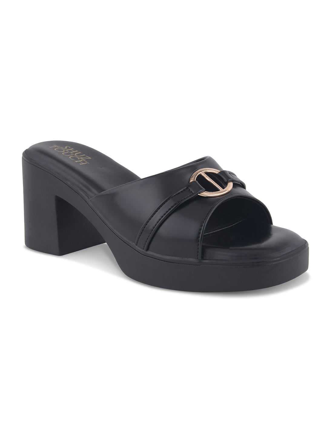 Black Block Heel Sandals