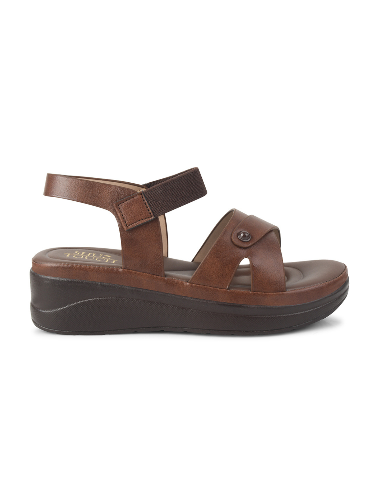 Women High-Top Peach Wedge Sandals