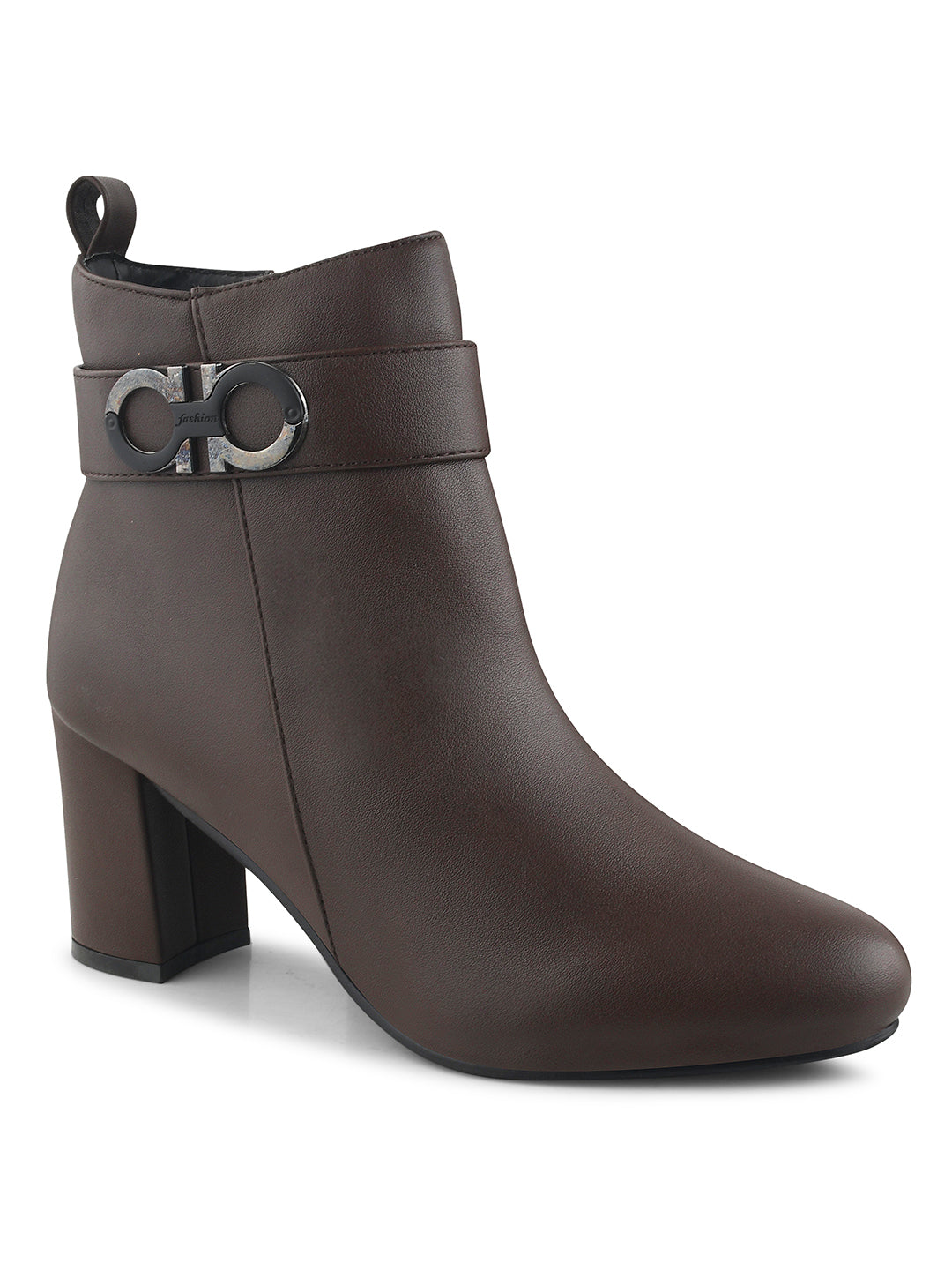 Block Heeled Buckle Boots