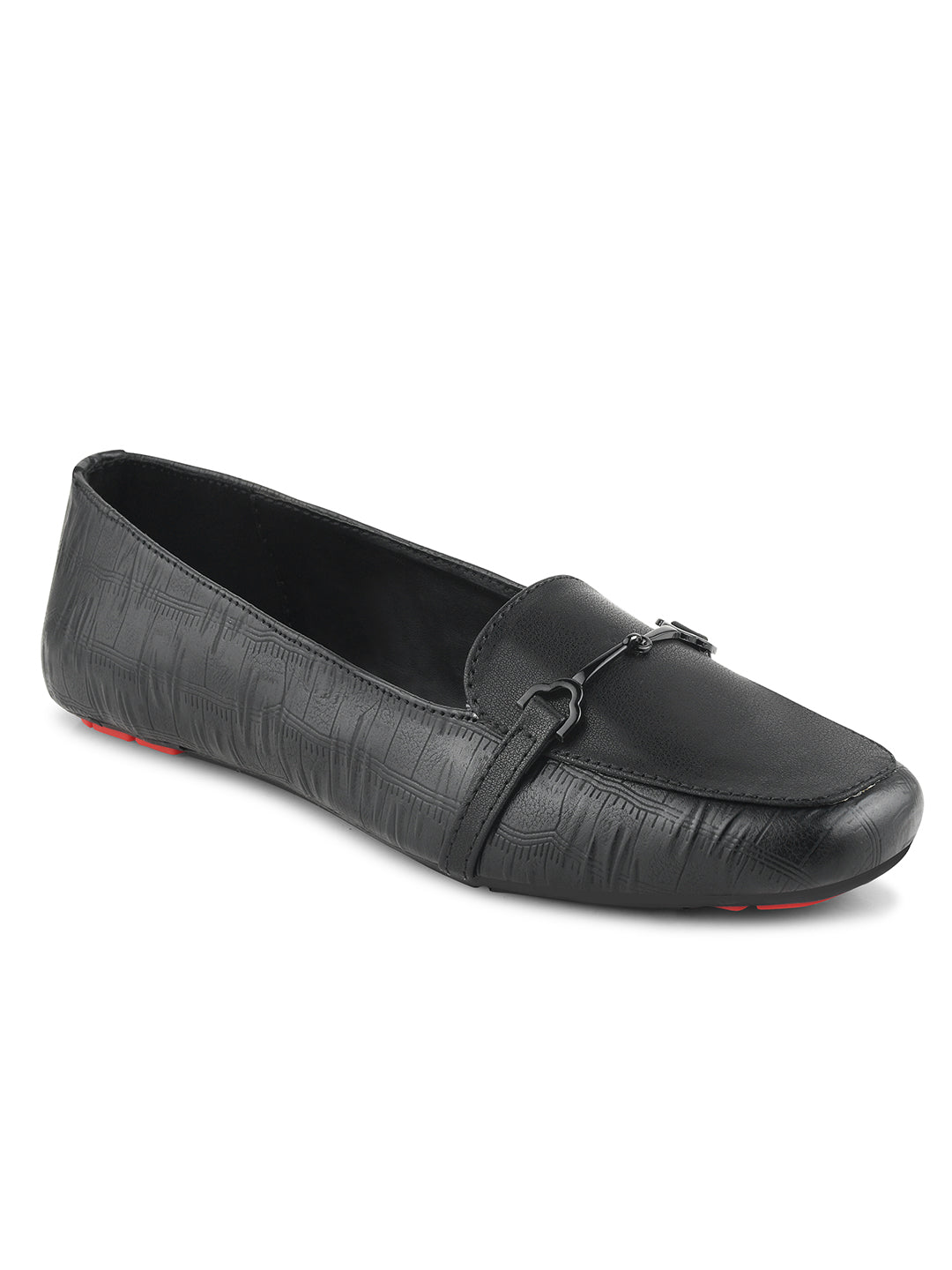 Women Textured Horsebit Loafers