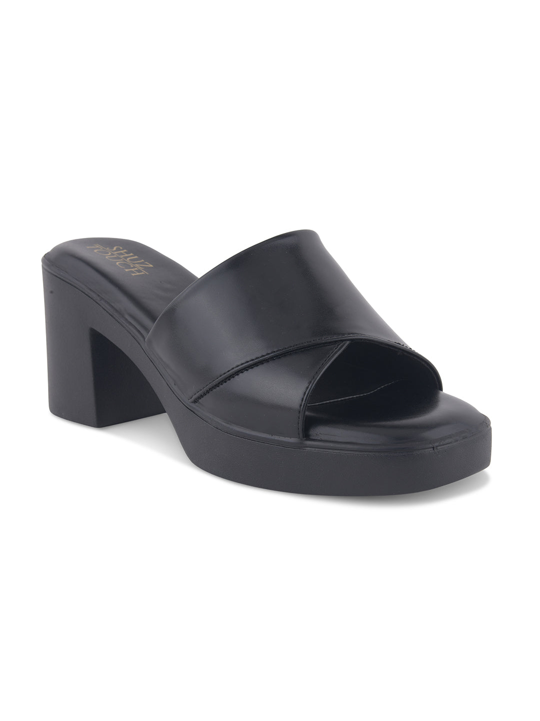 Block Heel Black Sandals