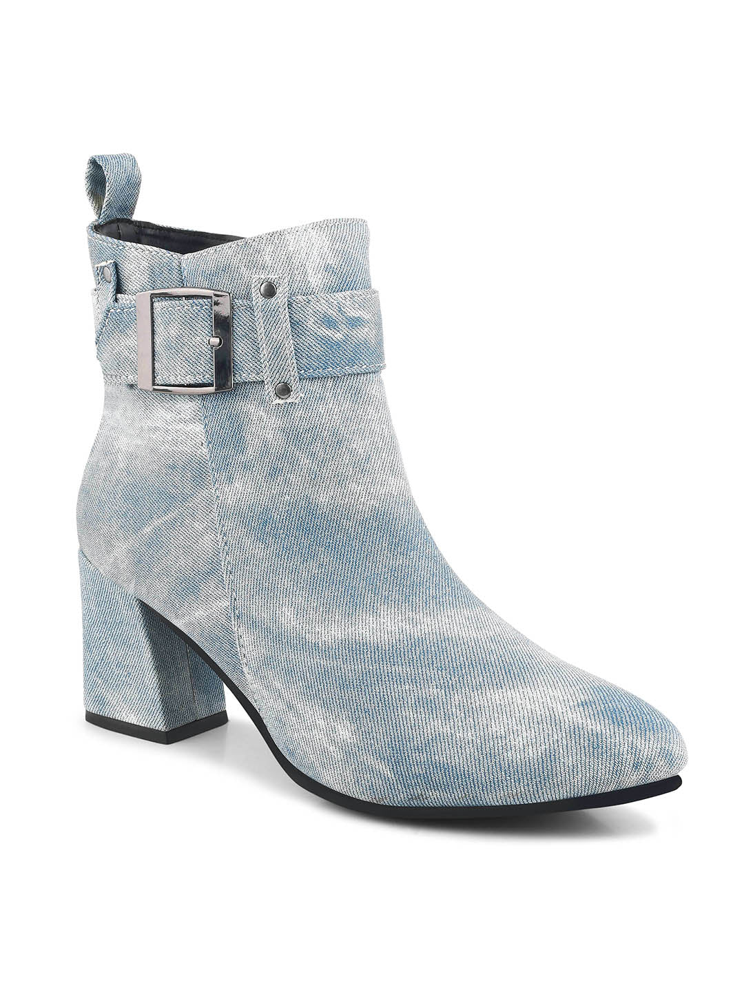 Denim Block Heel Casual Boots
