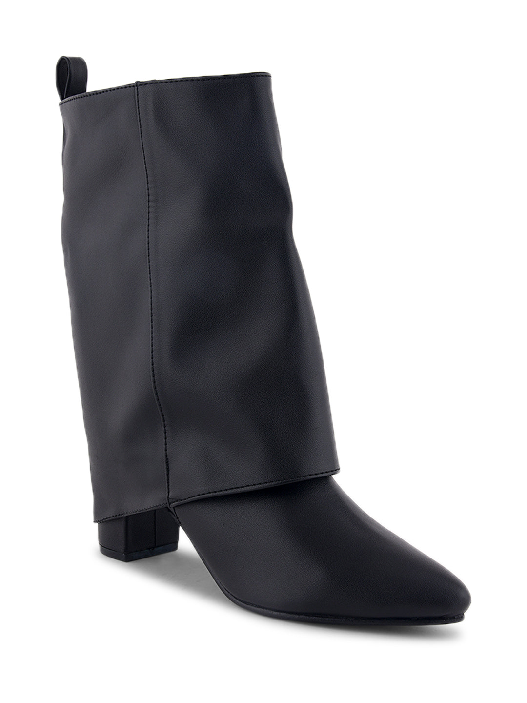 Mid-Calf Slouchy Block Heel Casual Boots