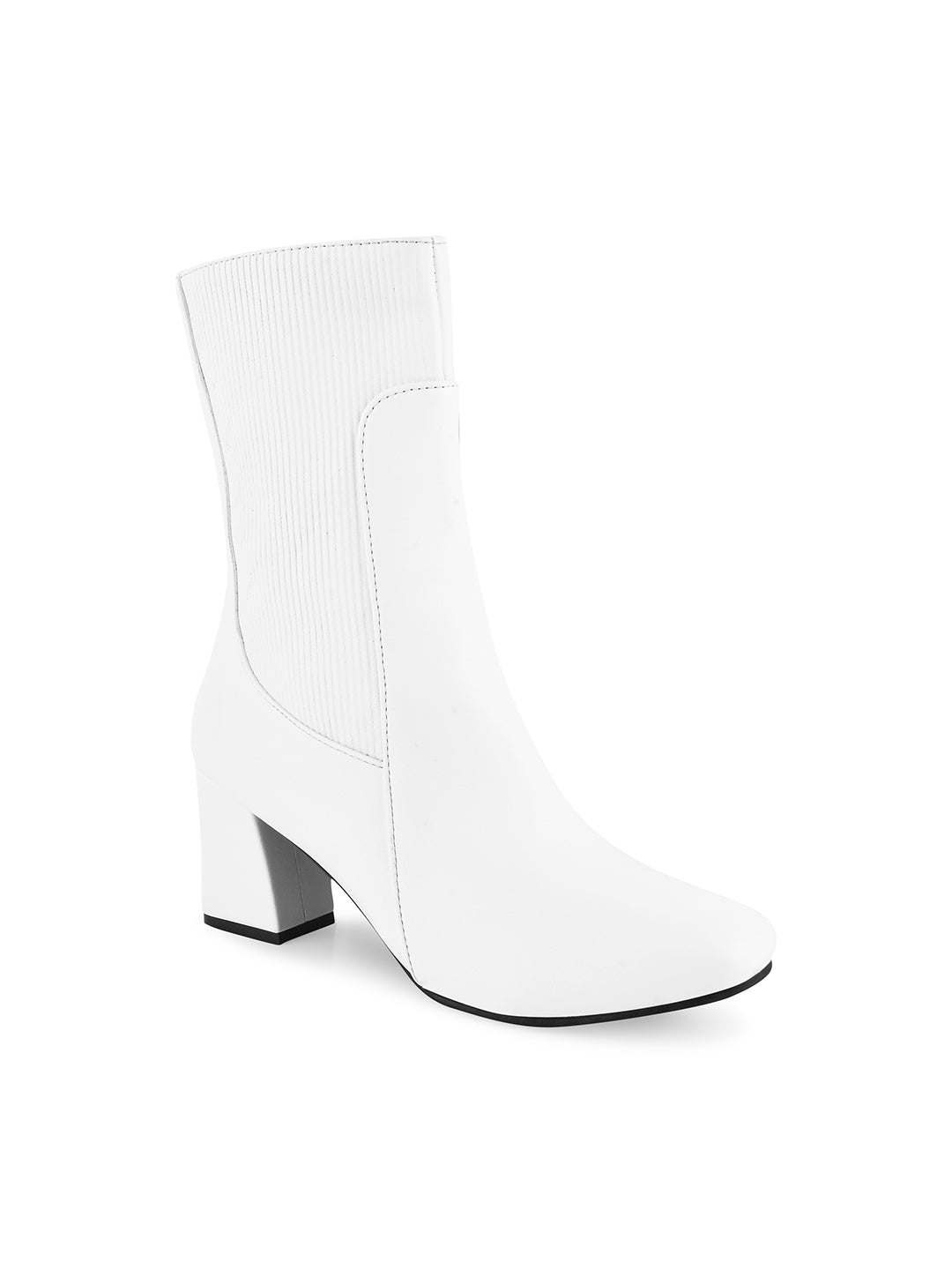 Women Square Toe Mid Top Block Heel Regular Boots
