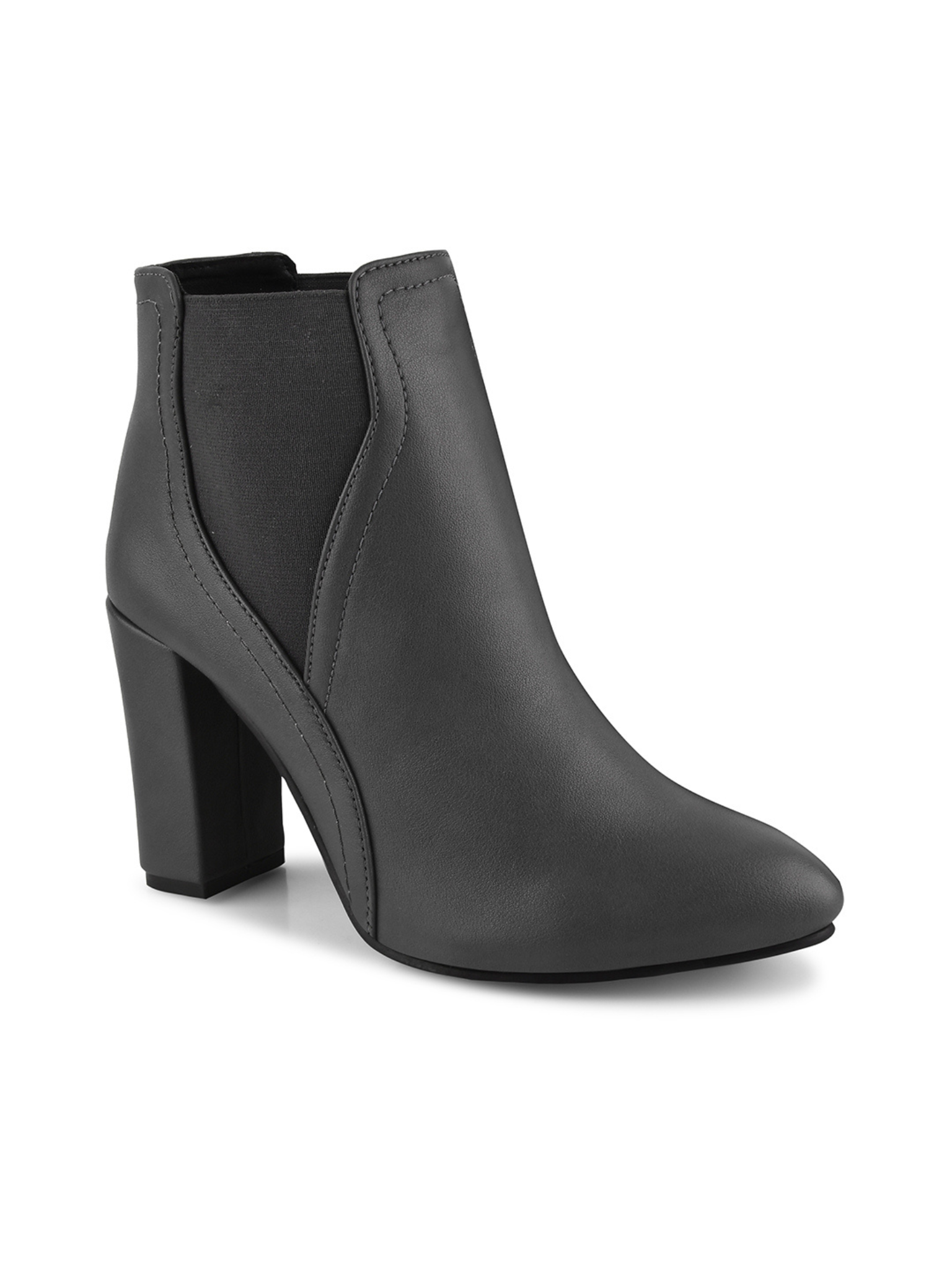 Women Mid Top Block Heel Party Pointed Toe Chelsea Boots