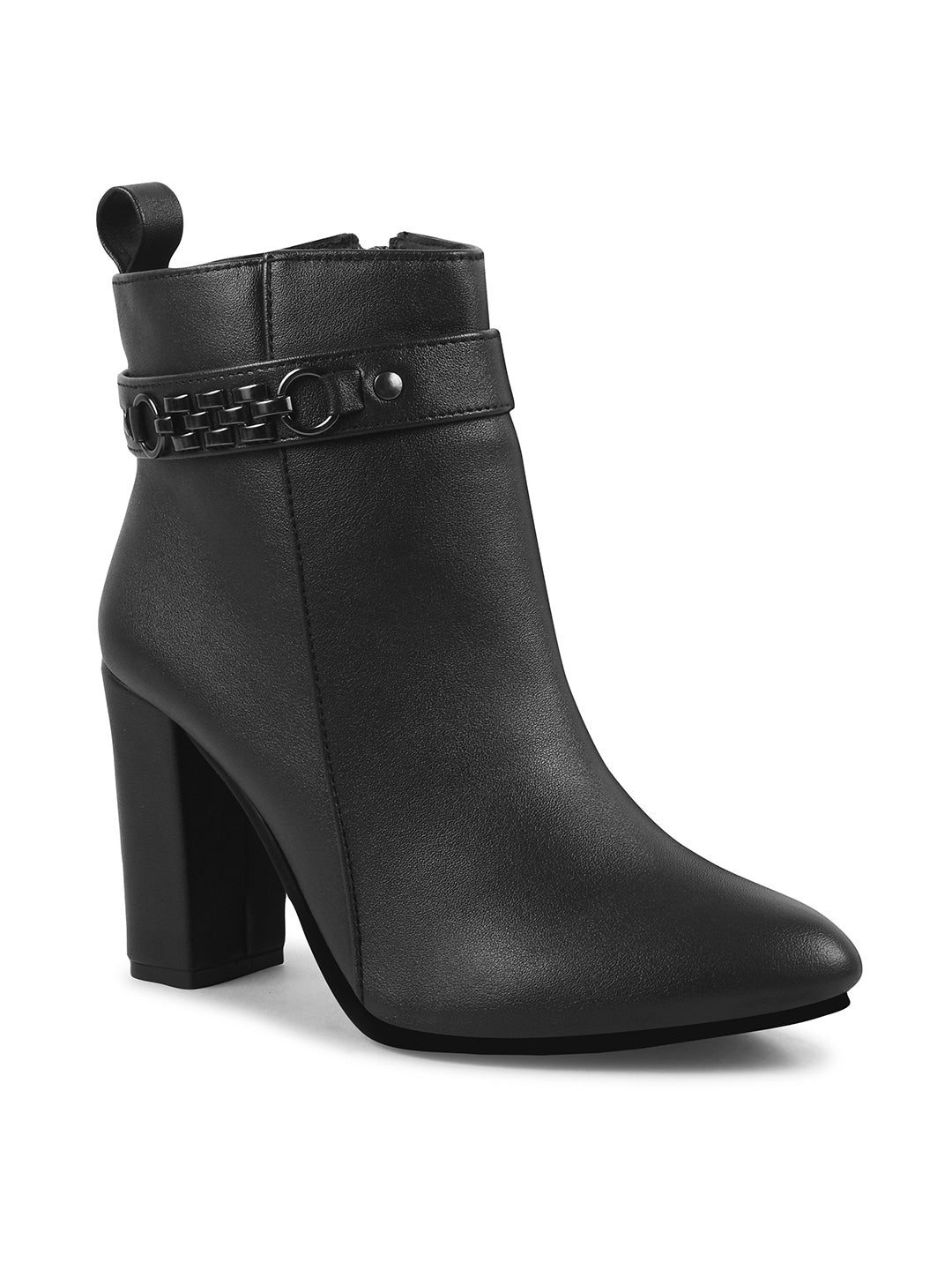 Block Heel Mid Ankle Length Boots
