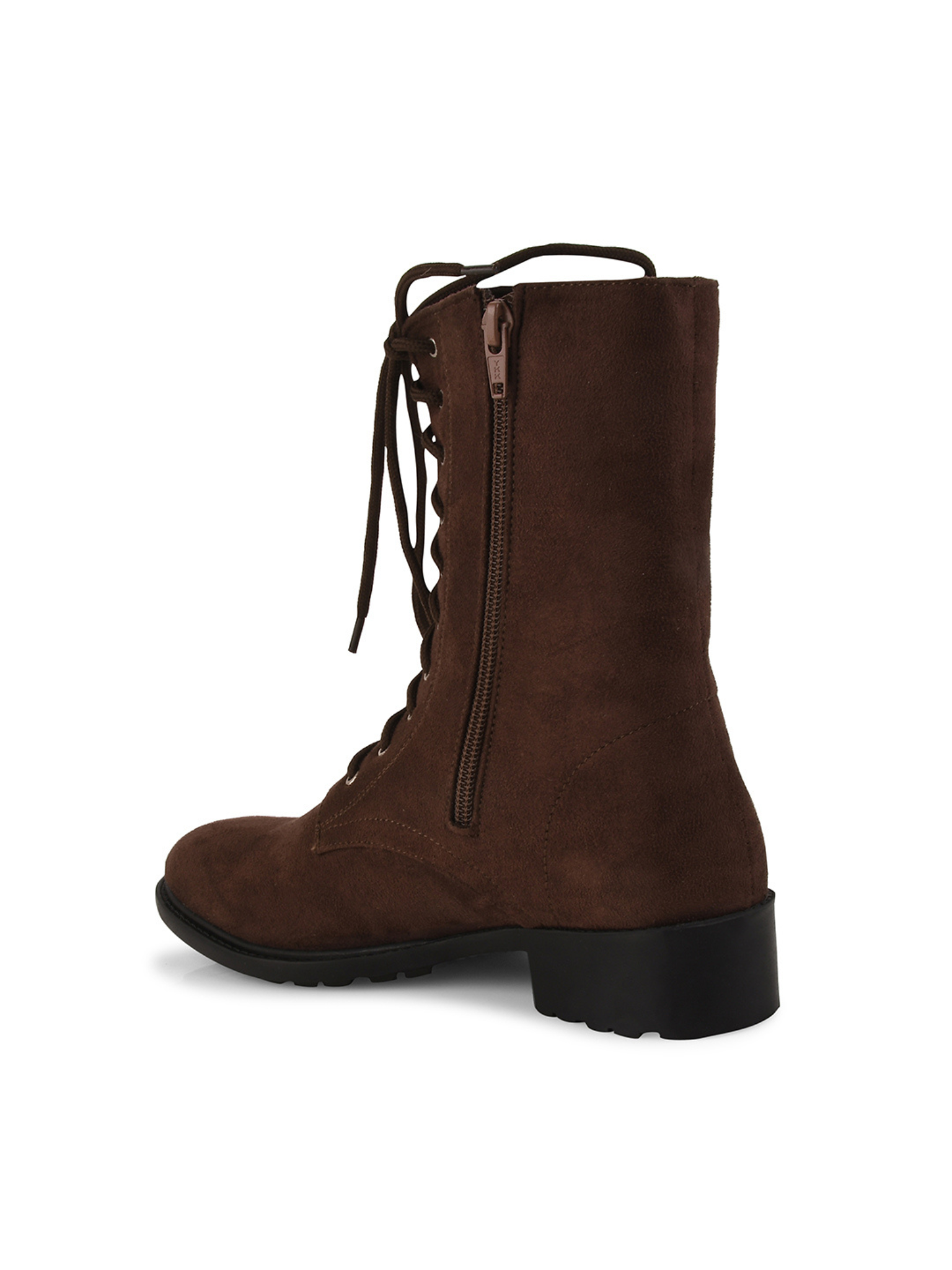 Women High Top Suede Block Heel Regular Boots