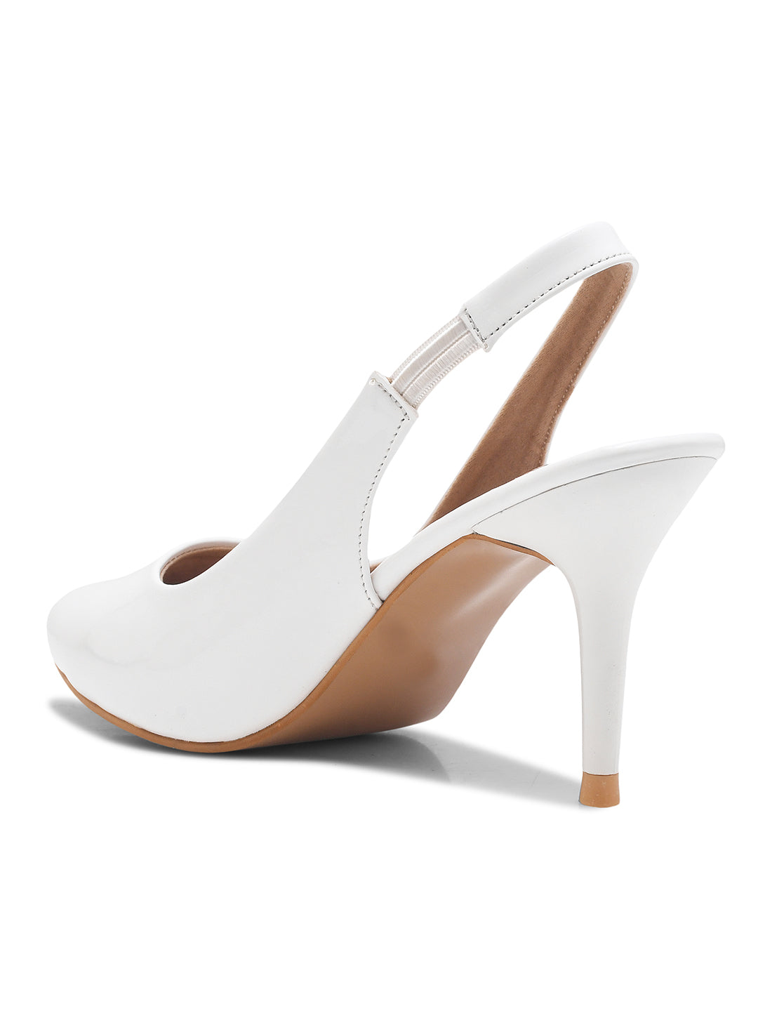 White Slingback Stiletto Heels