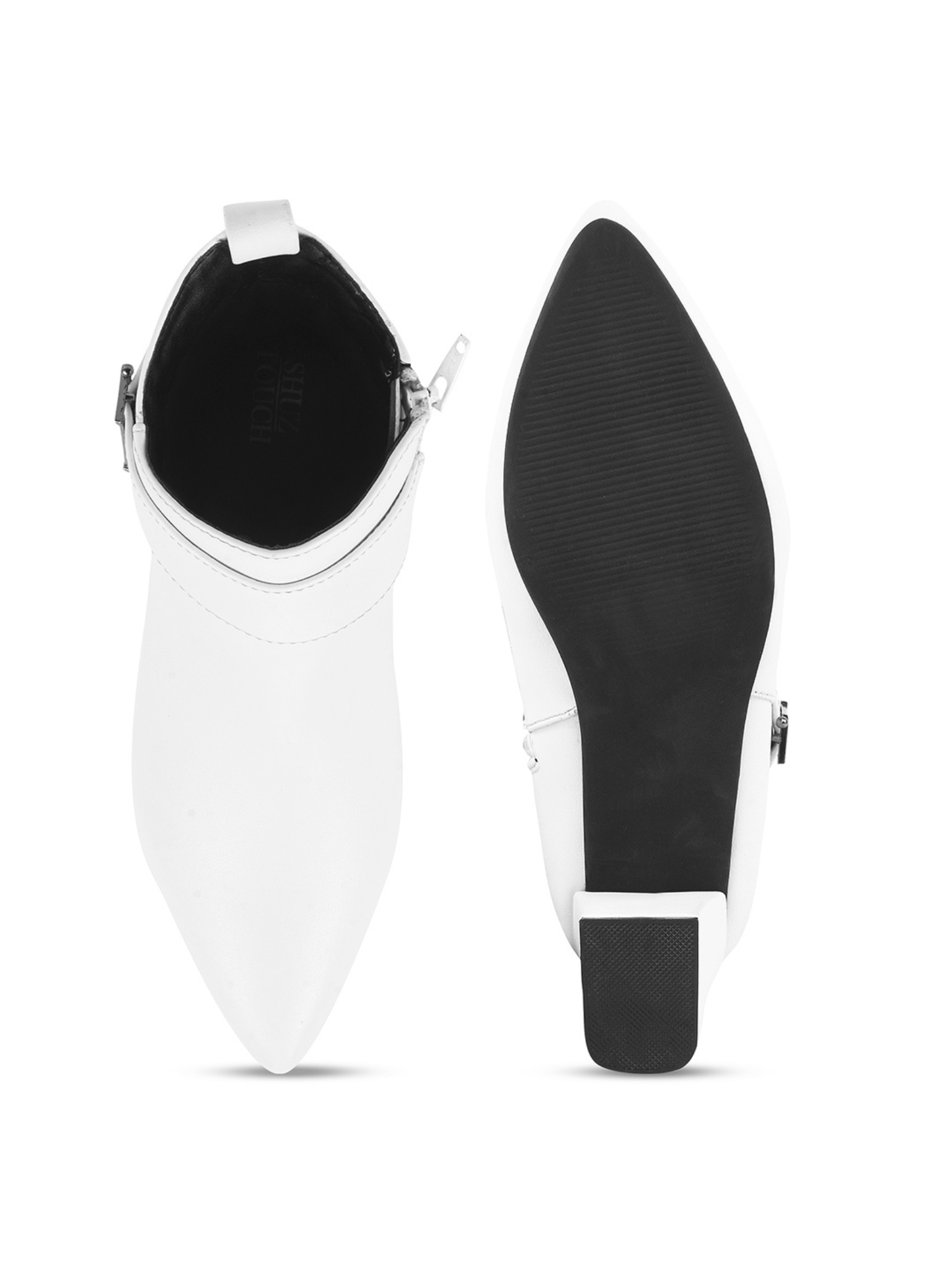 Women White Ankle Length heeled Boots