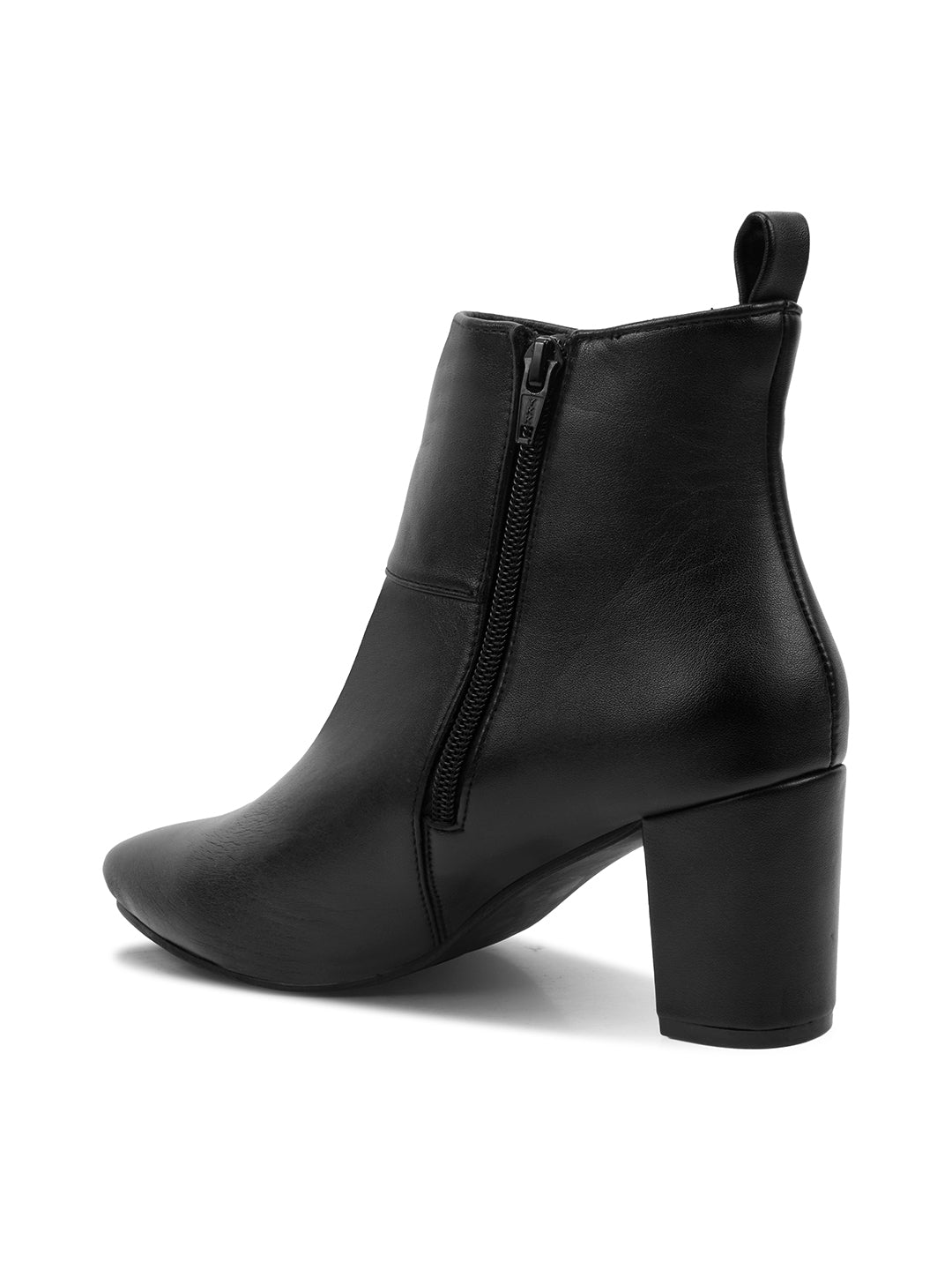 Black Block Heel Casual Boots