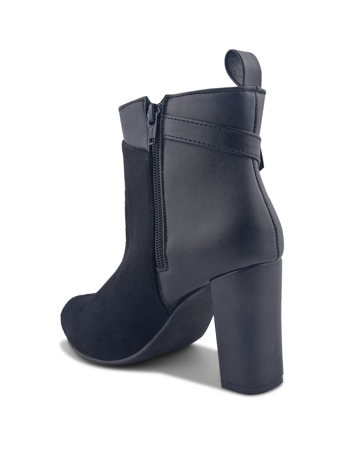 Suede Block Heel Ankle Boots