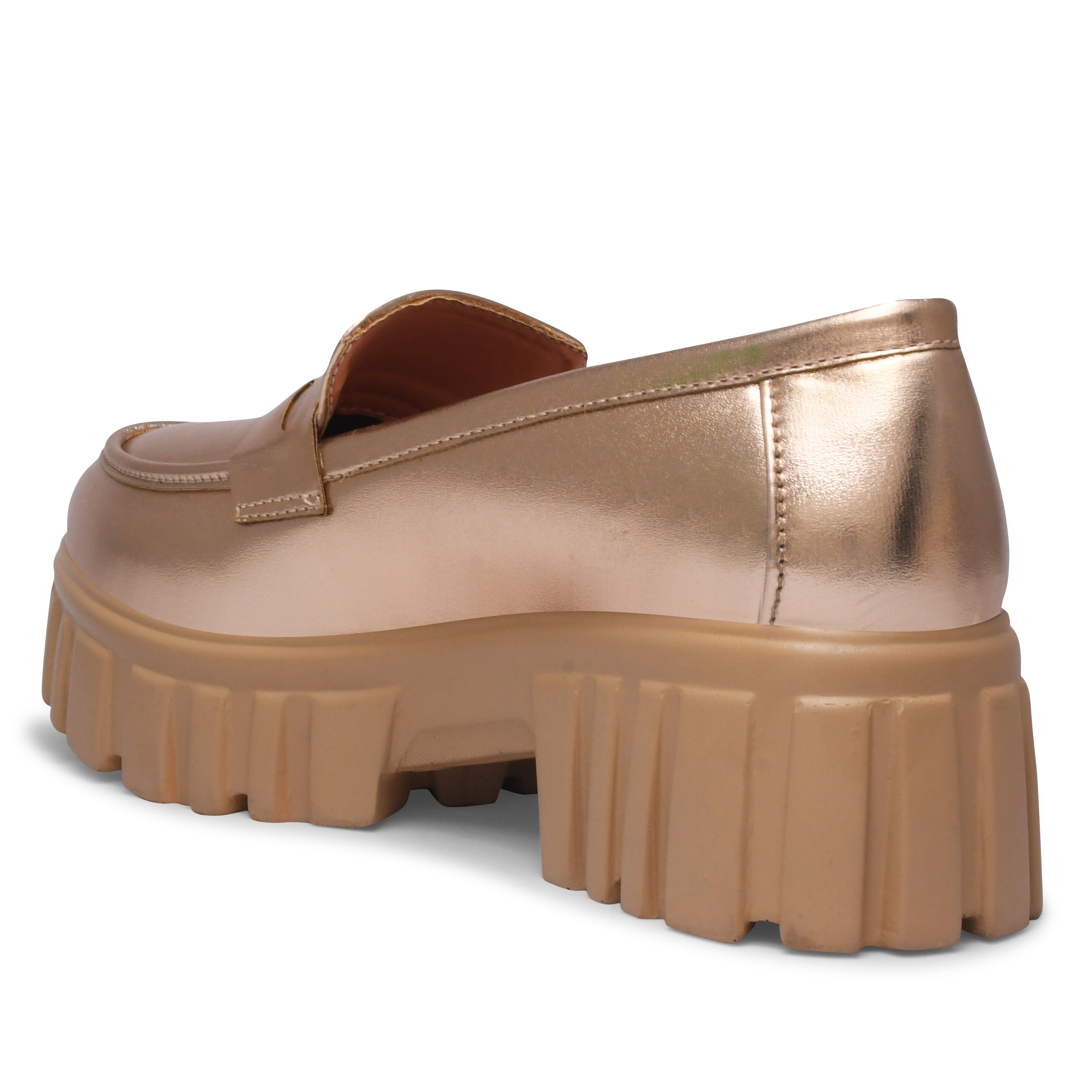 Women Round Toe Comfort Insole Lightweight Heeled Loafers