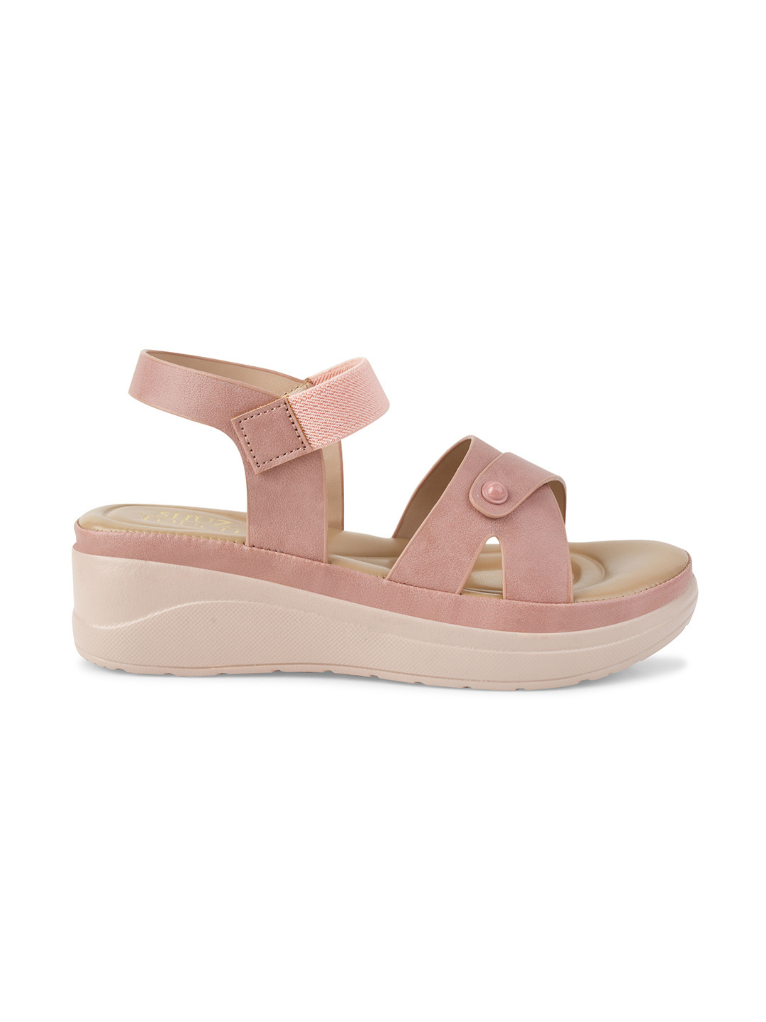 Women High-Top Peach Wedge Sandals