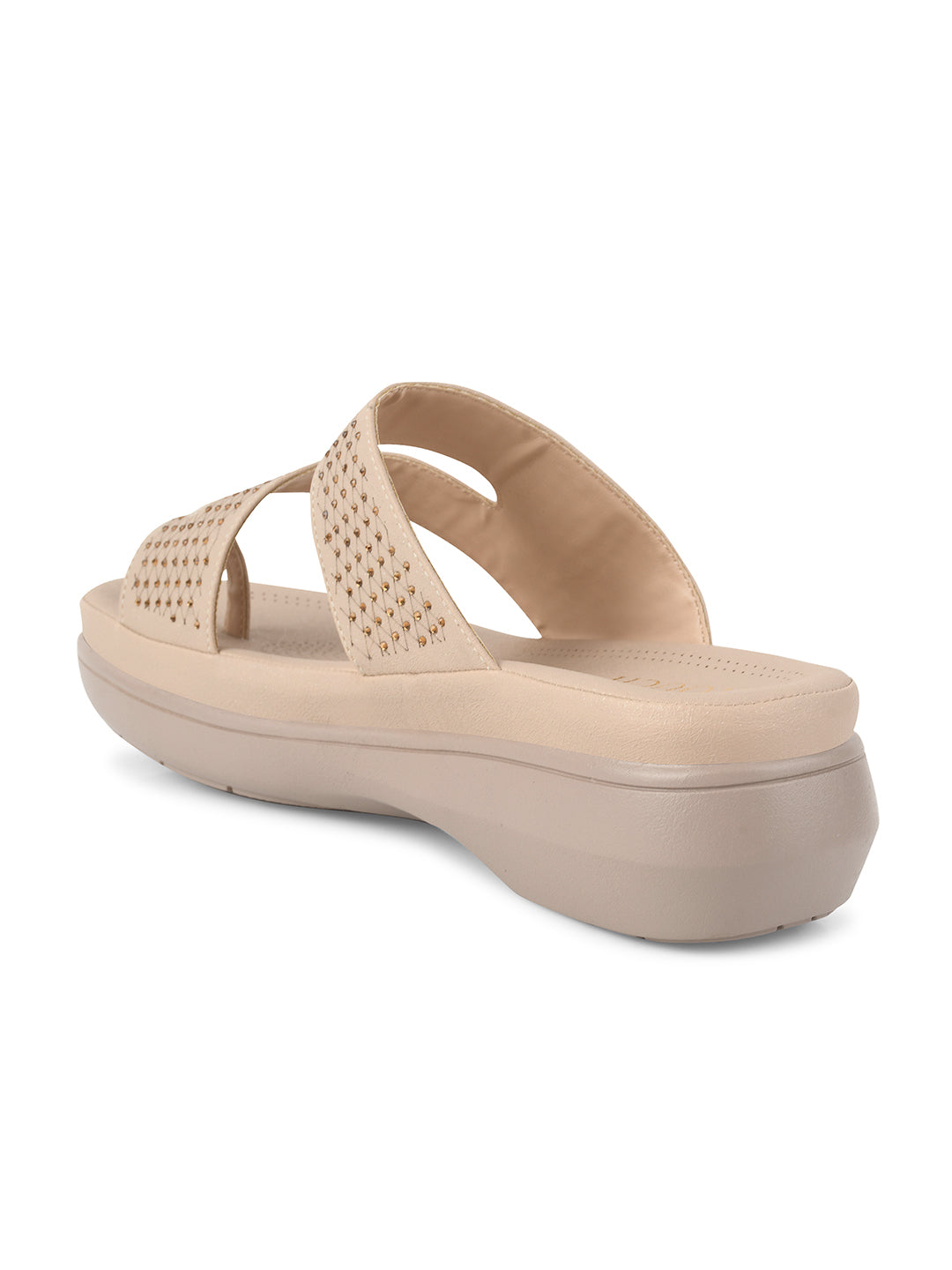 Embellished Open Toe Comfort Heel