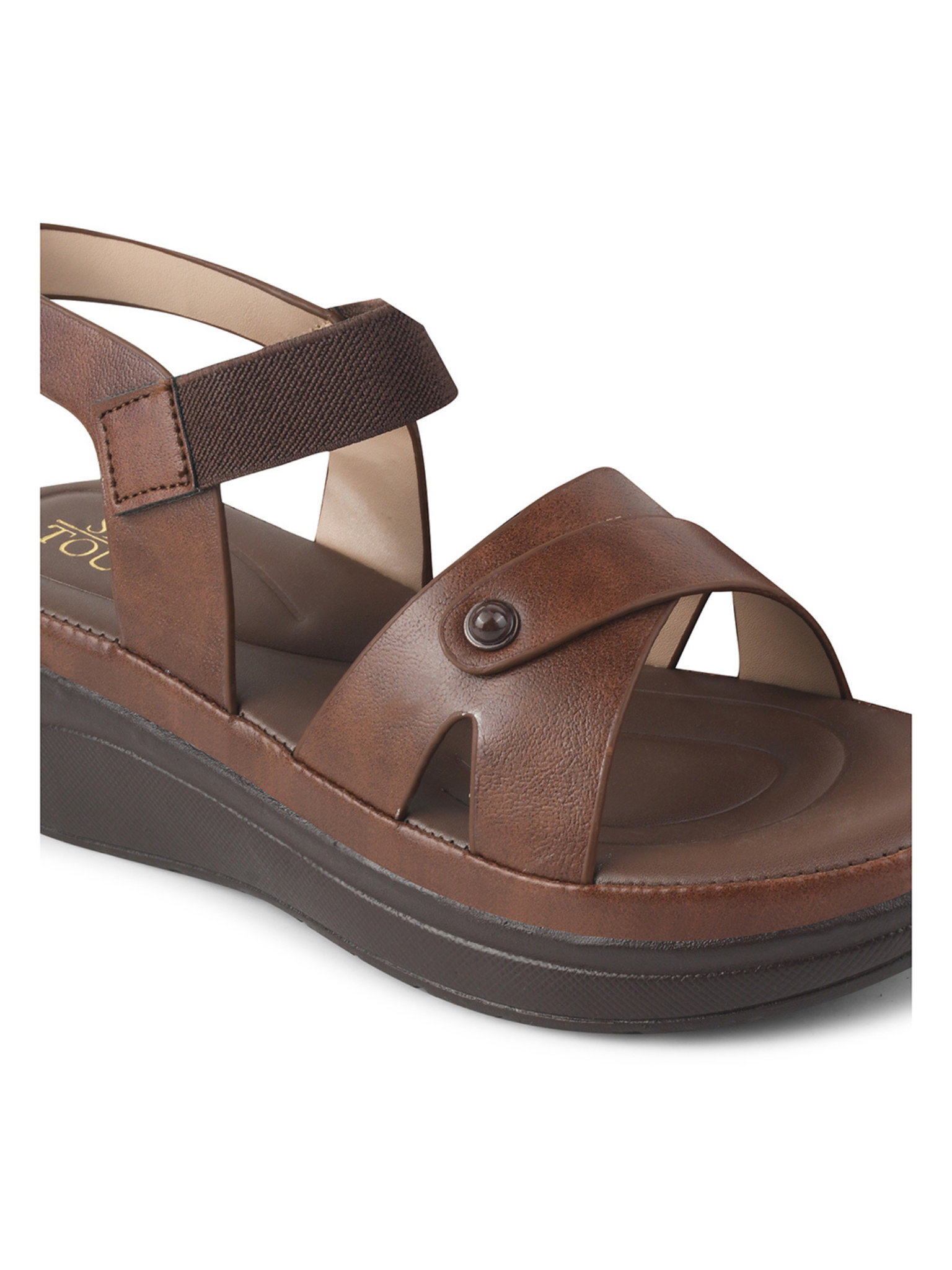 Women High-Top Peach Wedge Sandals