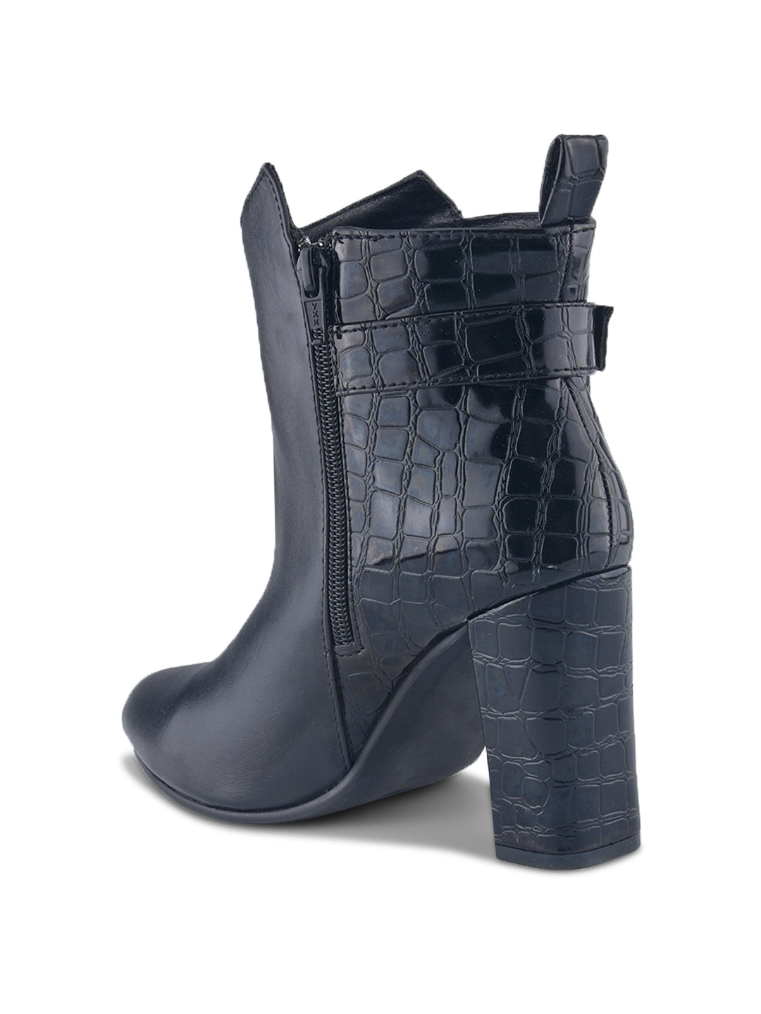 Women Croc-Textured Casual Boots