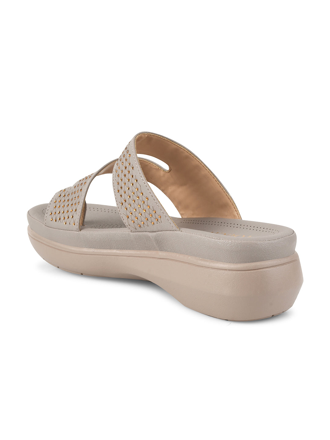 Embellished Open Toe Comfort Heel