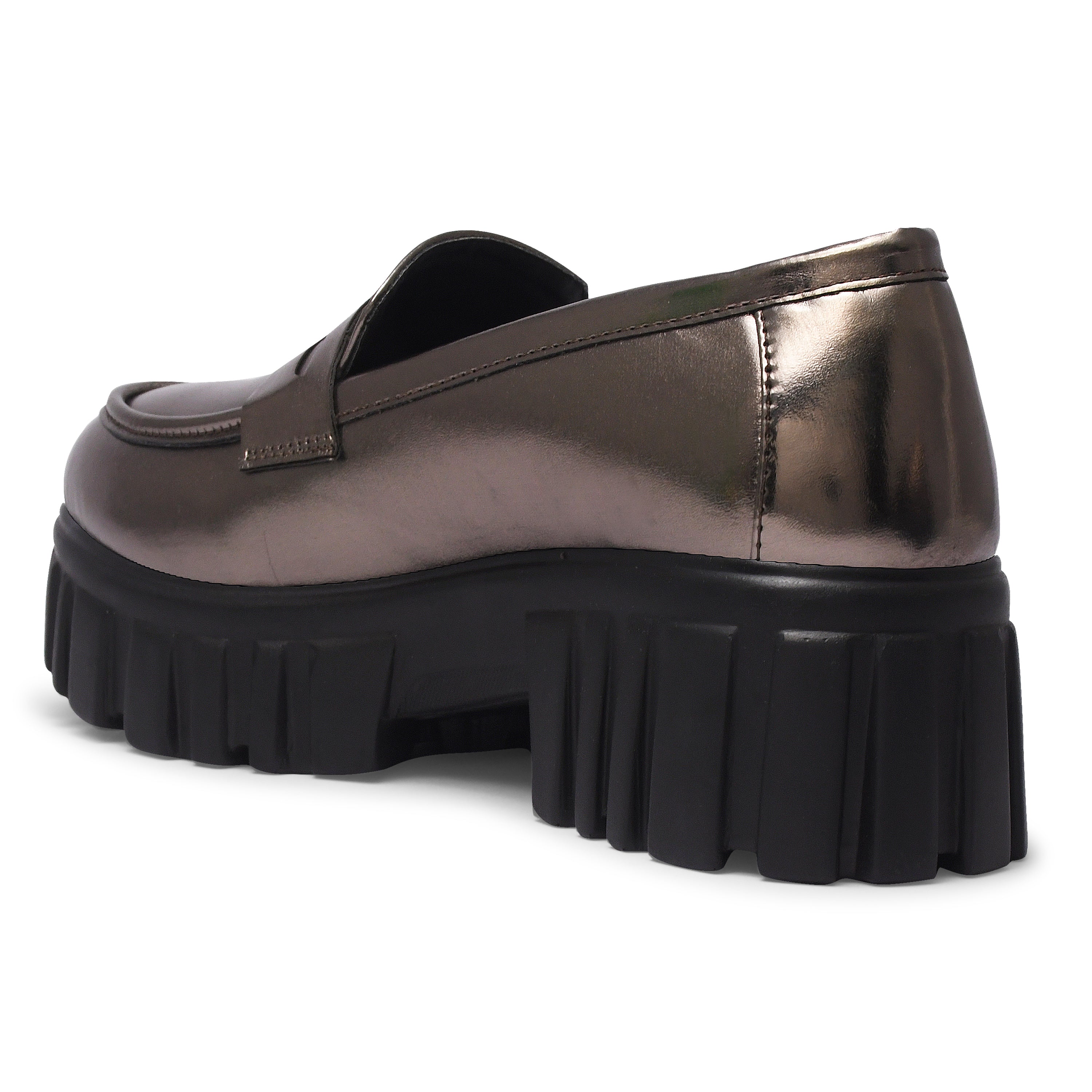 Women Round Toe Comfort Insole Lightweight Heeled Loafers
