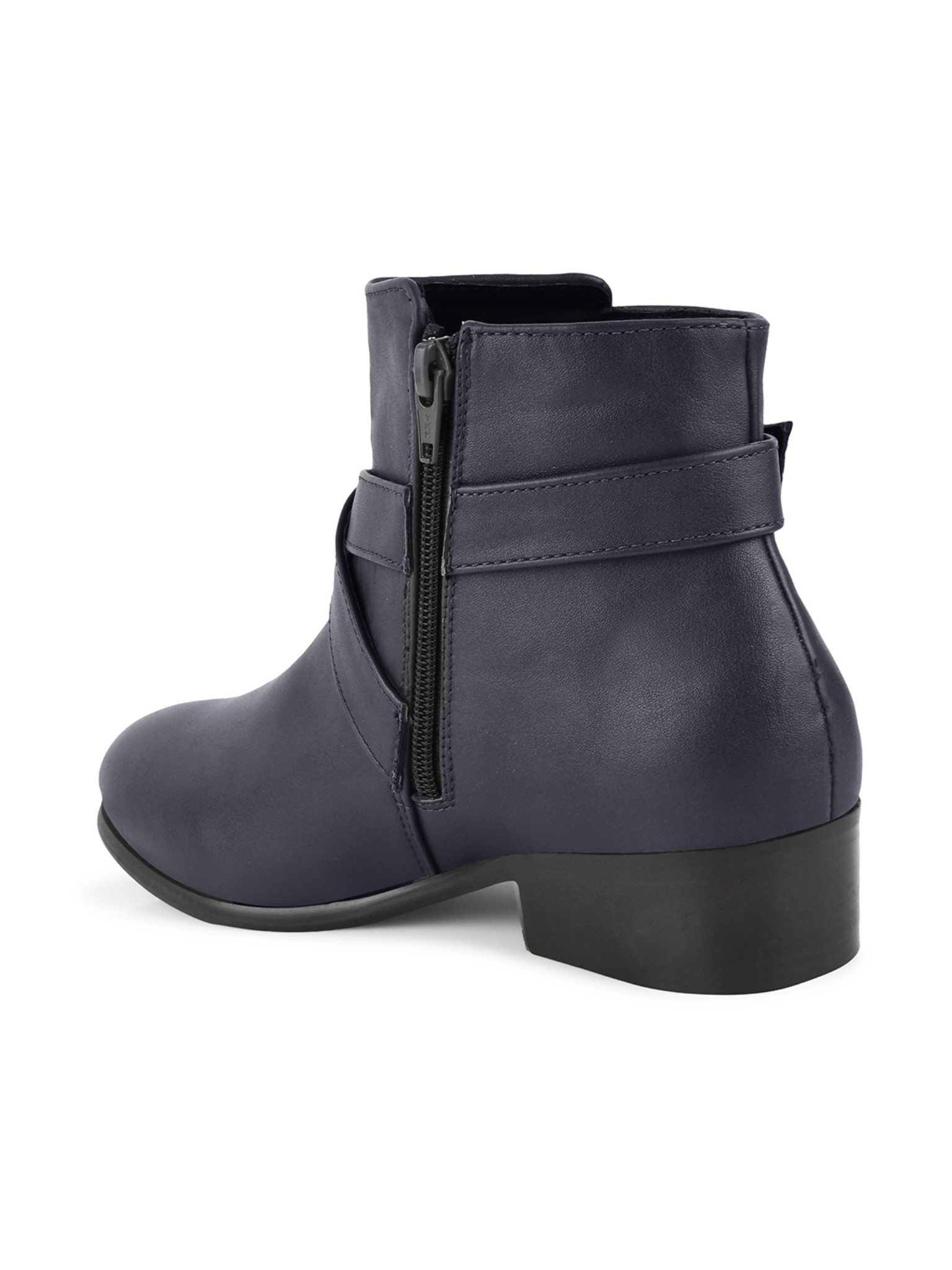 Women Heeled Buckle Detail Mid-Top Regular Boots