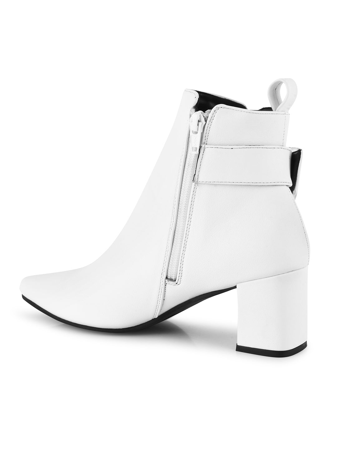 Black Ankle Length Block Heel Boots