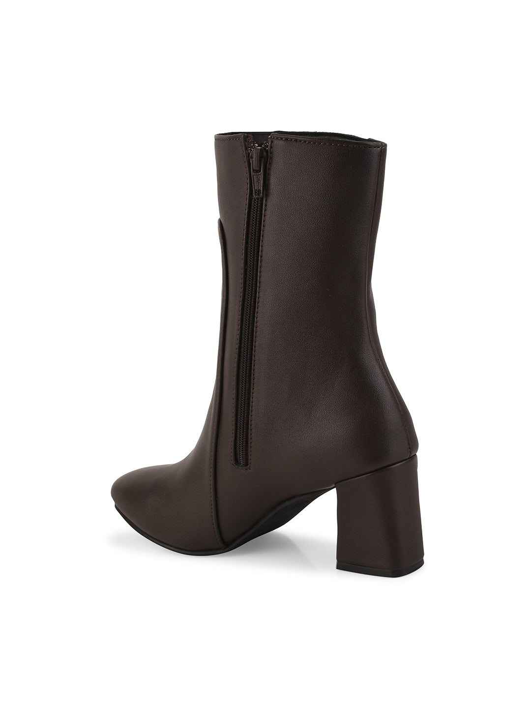 Women Square Toe Mid Top Block Heel Regular Boots