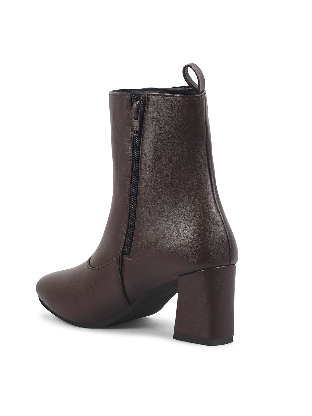 Mid Calf Block Heel Buckle Boots