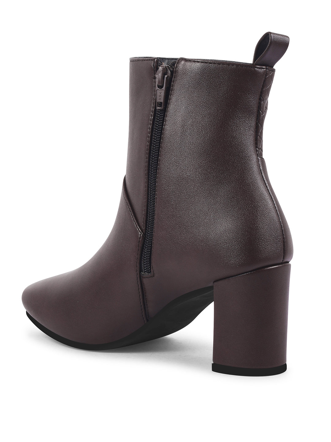 Textured Mid-Length Heel Boots