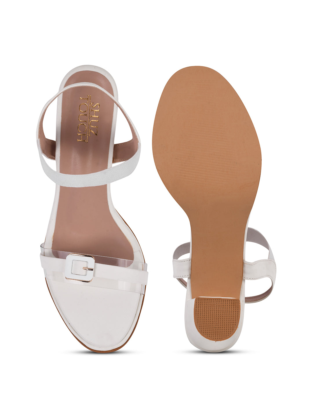 White Block Sandal Heels