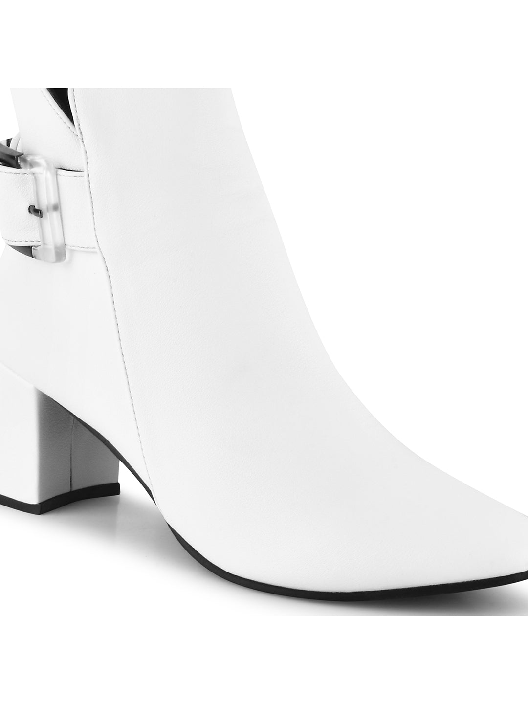 Black Ankle Length Block Heel Boots