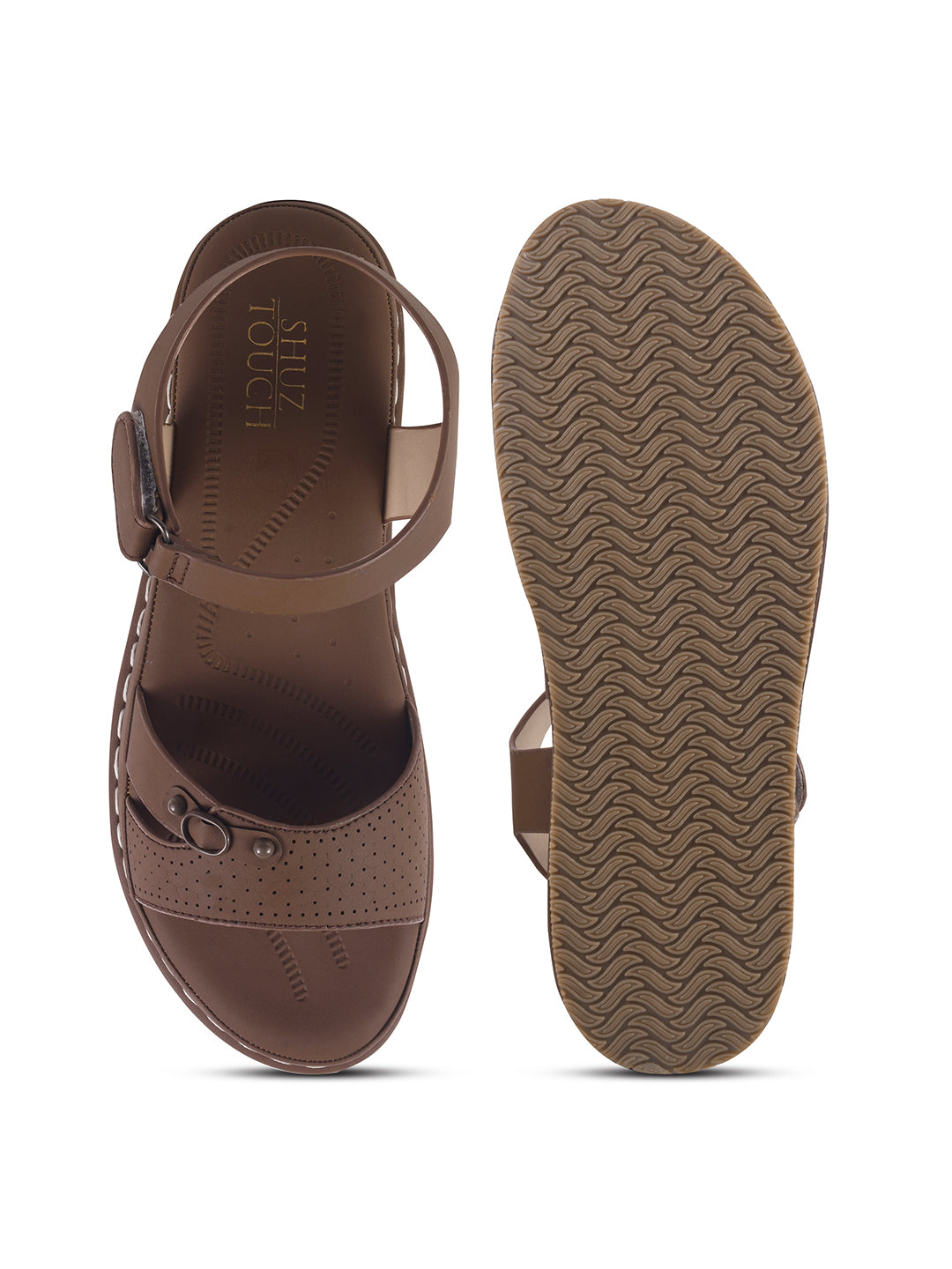Women Laser Cutwork Ankle Strap Sandals