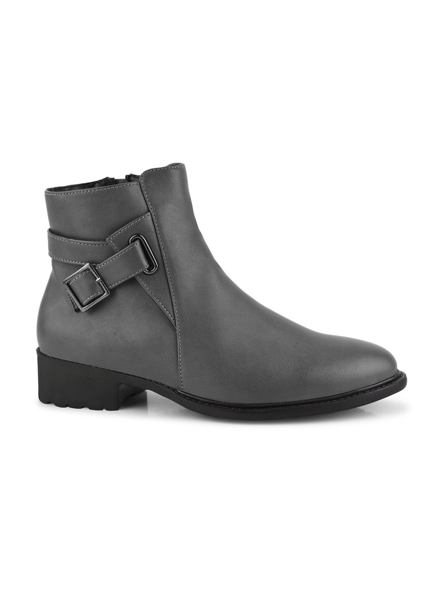 Women Buckled Block-Heeled Regular Boots