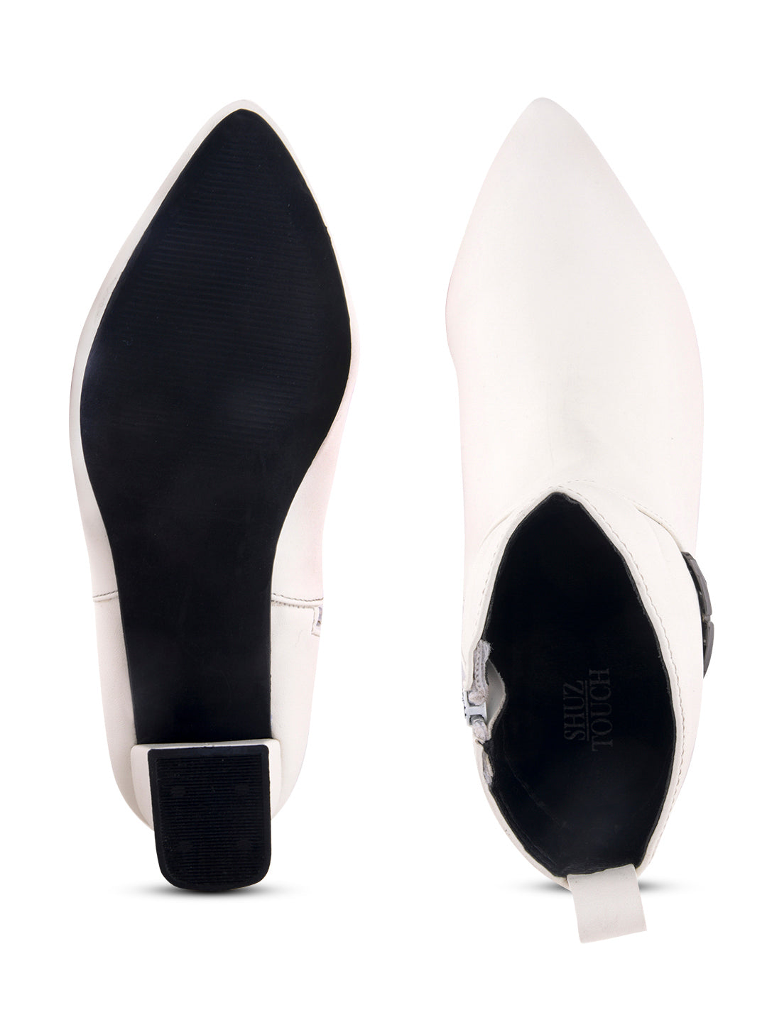 Chic Pointed Toe Block Heel Ankle Casual Boots