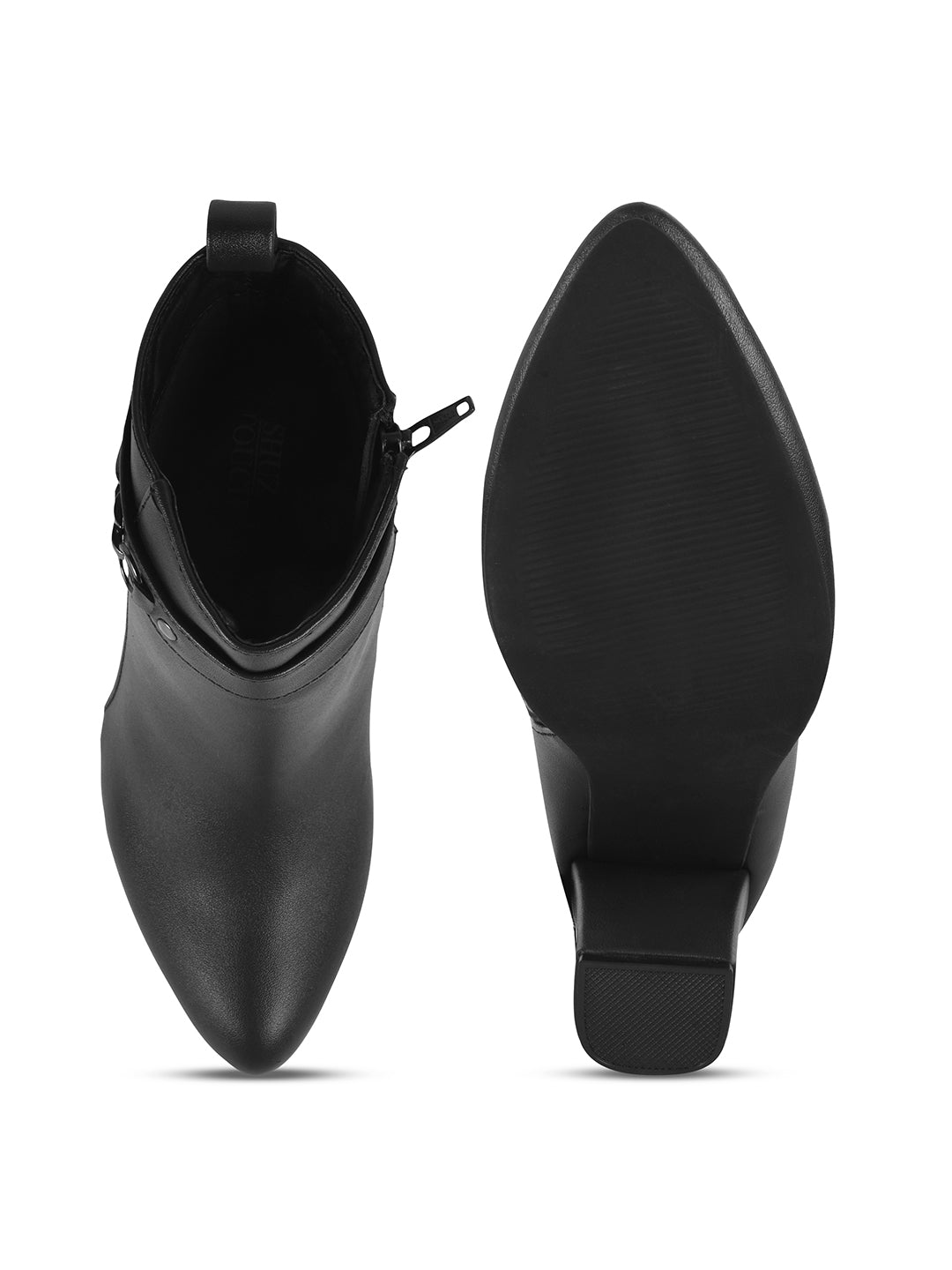 Block Heel Mid Ankle Length Boots