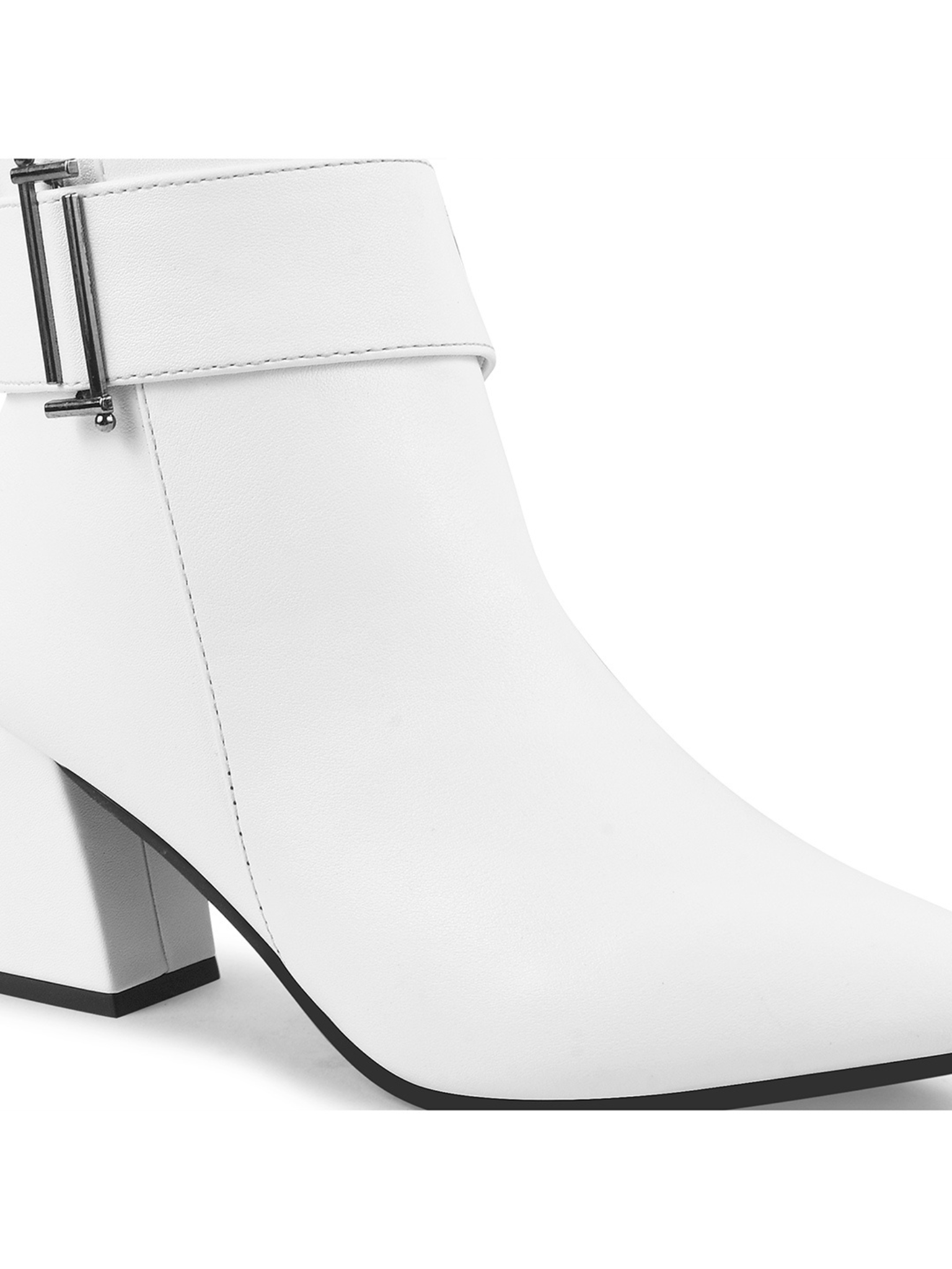 Women White Ankle Length heeled Boots