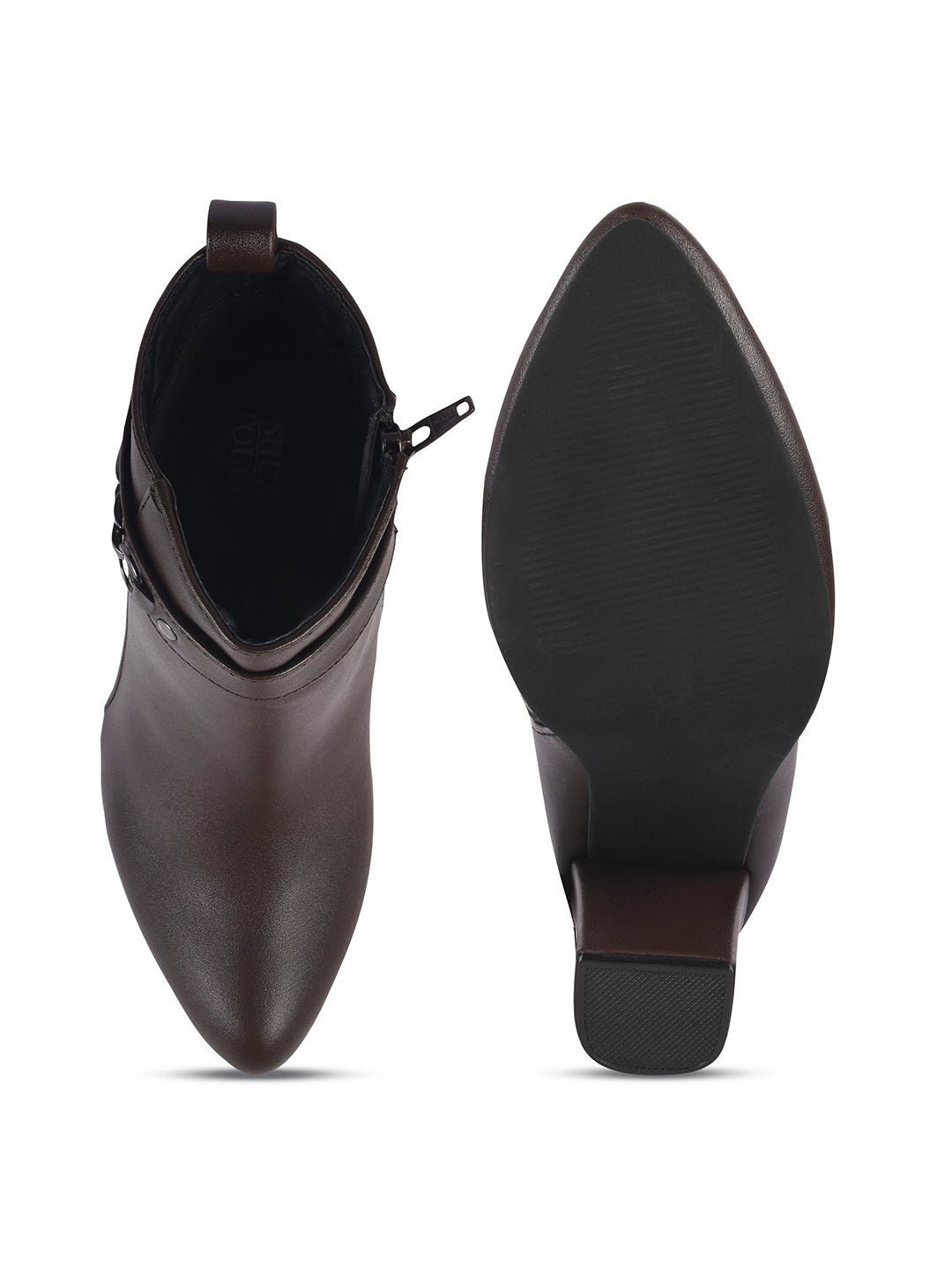 Block Heel Mid Ankle Length Boots