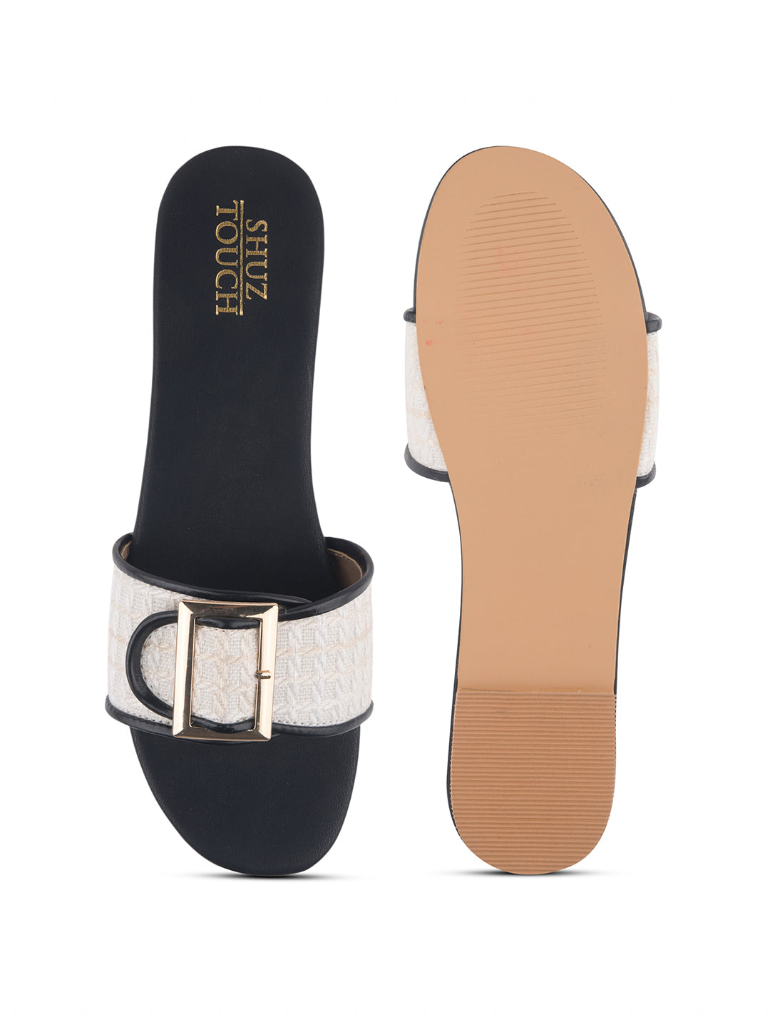 Luxe Weave Open-Toe Flats