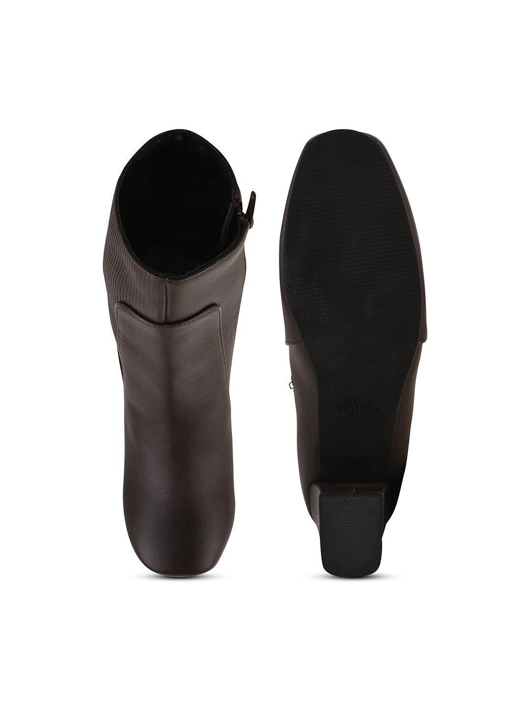 Women Square Toe Mid Top Block Heel Regular Boots