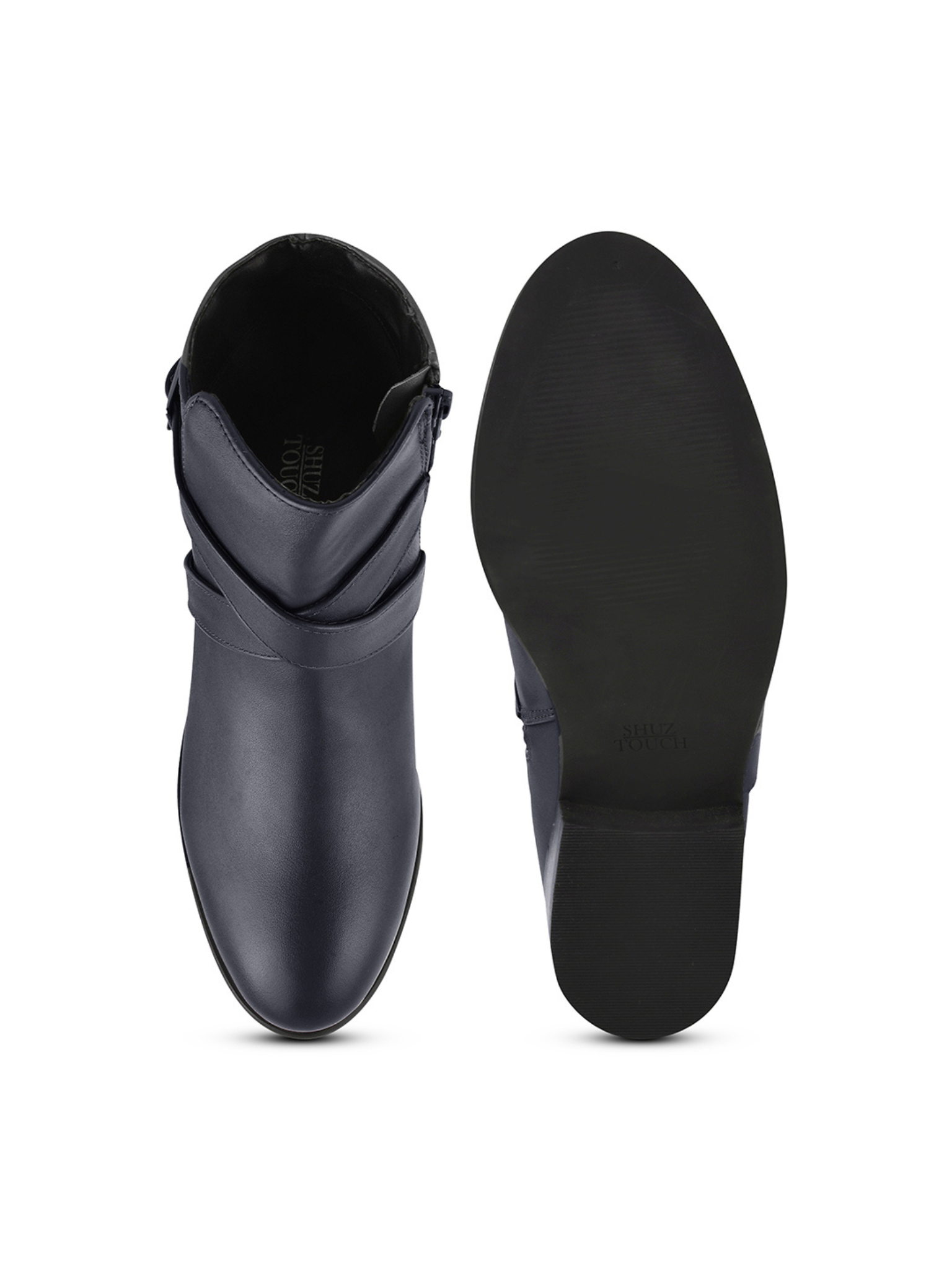 Women Heeled Buckle Detail Mid-Top Regular Boots