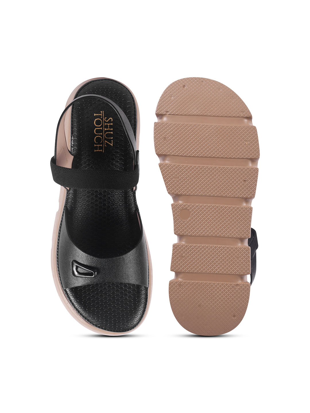 Black Chunky Comfort Sandals